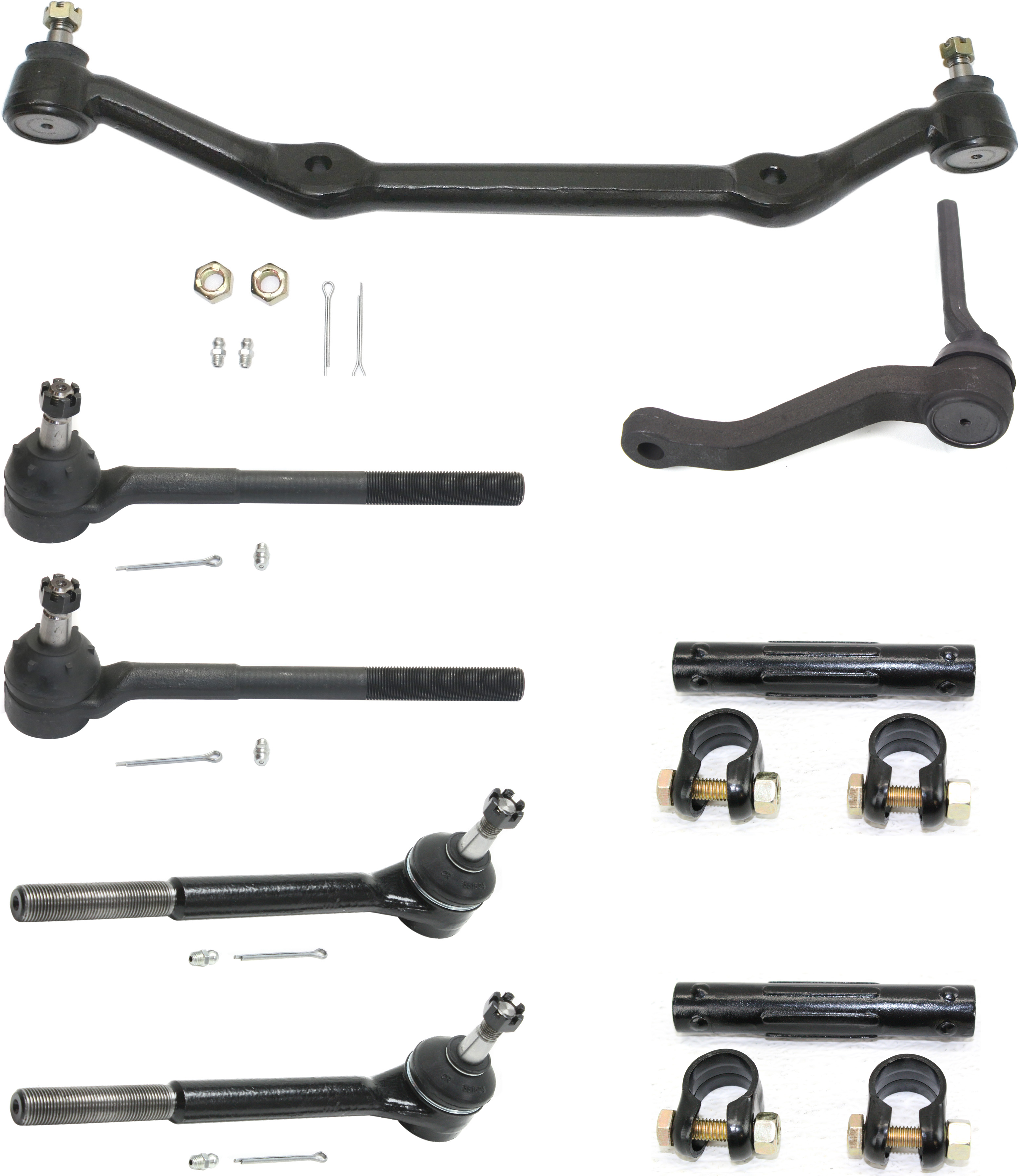 AM S10-82-95 FRONT SUSPENSION KIT 8 pc kit with Center Link Idler Arm Tie Rod Adjusting Sleeves and Tie Rod Ends SKU KIT 012518-04 OEM 346322-1386001-2721591-4351065