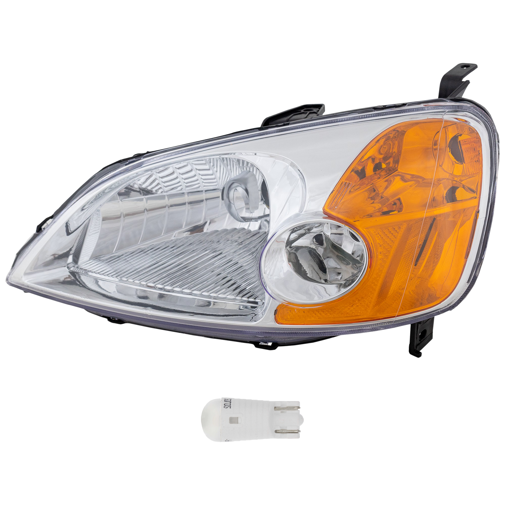AM CIVIC 01-03 HEAD LAMP RH 2 pc kit Assembly LED OE comparable SKU KIT 012524-100 Partslink HO2503116 OEM 33101S5AA01