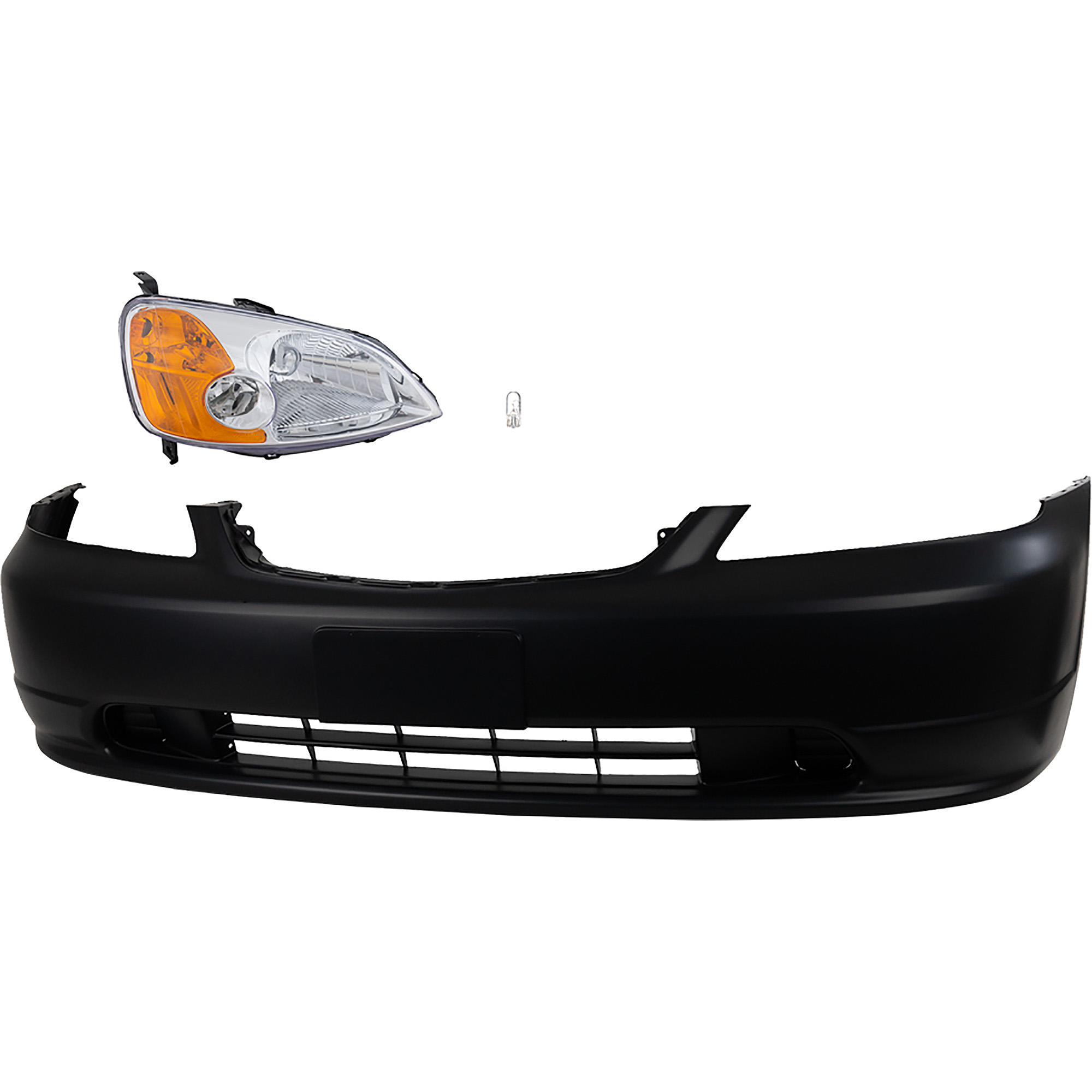 AM CIVIC 01-03 HEAD LAMP RH 3 pc kit Assembly Incandescent OE comparable with Bumper Cover SKU KIT 012524-79 Partslink HO2503116 HO1000197 OEM 33101S5AA01-04711S5PA90ZZ