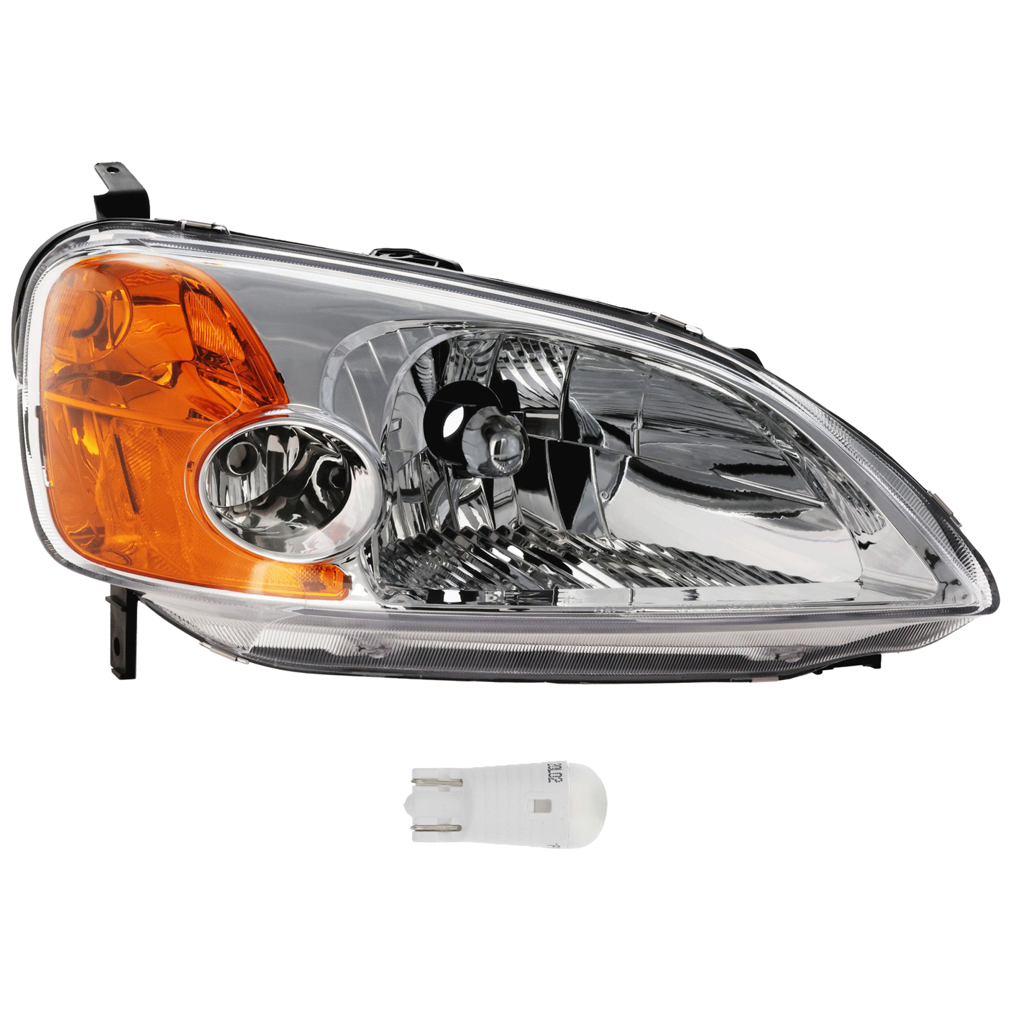 AM CIVIC 01-03 HEAD LAMP RH 2 pc kit Assembly LED OE comparable SKU KIT 012524-98 Partslink HO2519102 OEM 33101S5PA01