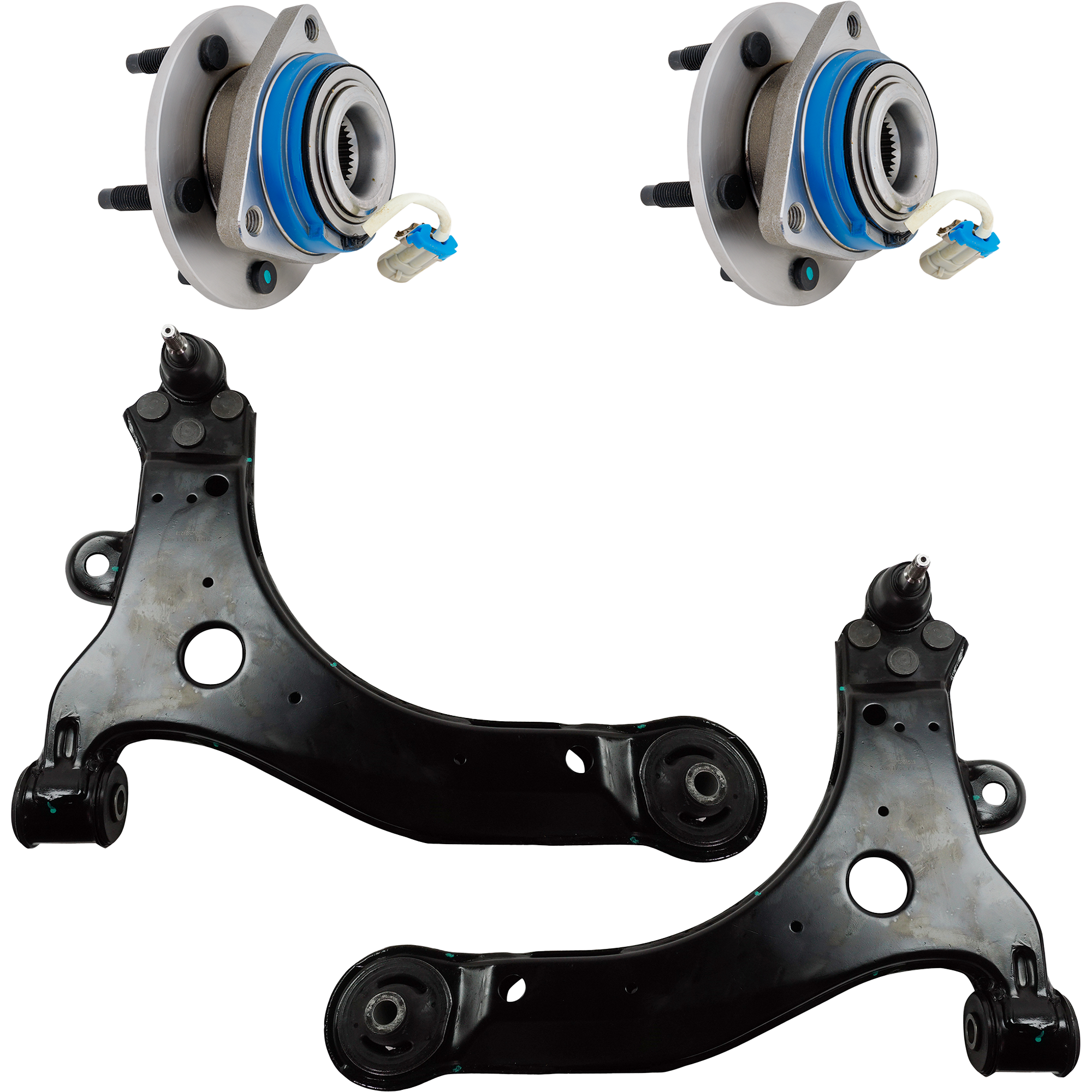 AM VENTURE SILHOUETTE 97-04 FRONT SUSPENSION KIT RH and LH 4 pc Kit Includes Control Arms and Wheel Hubs SKU KIT 012615-01 OEM 10344930-10420754-10344931-104