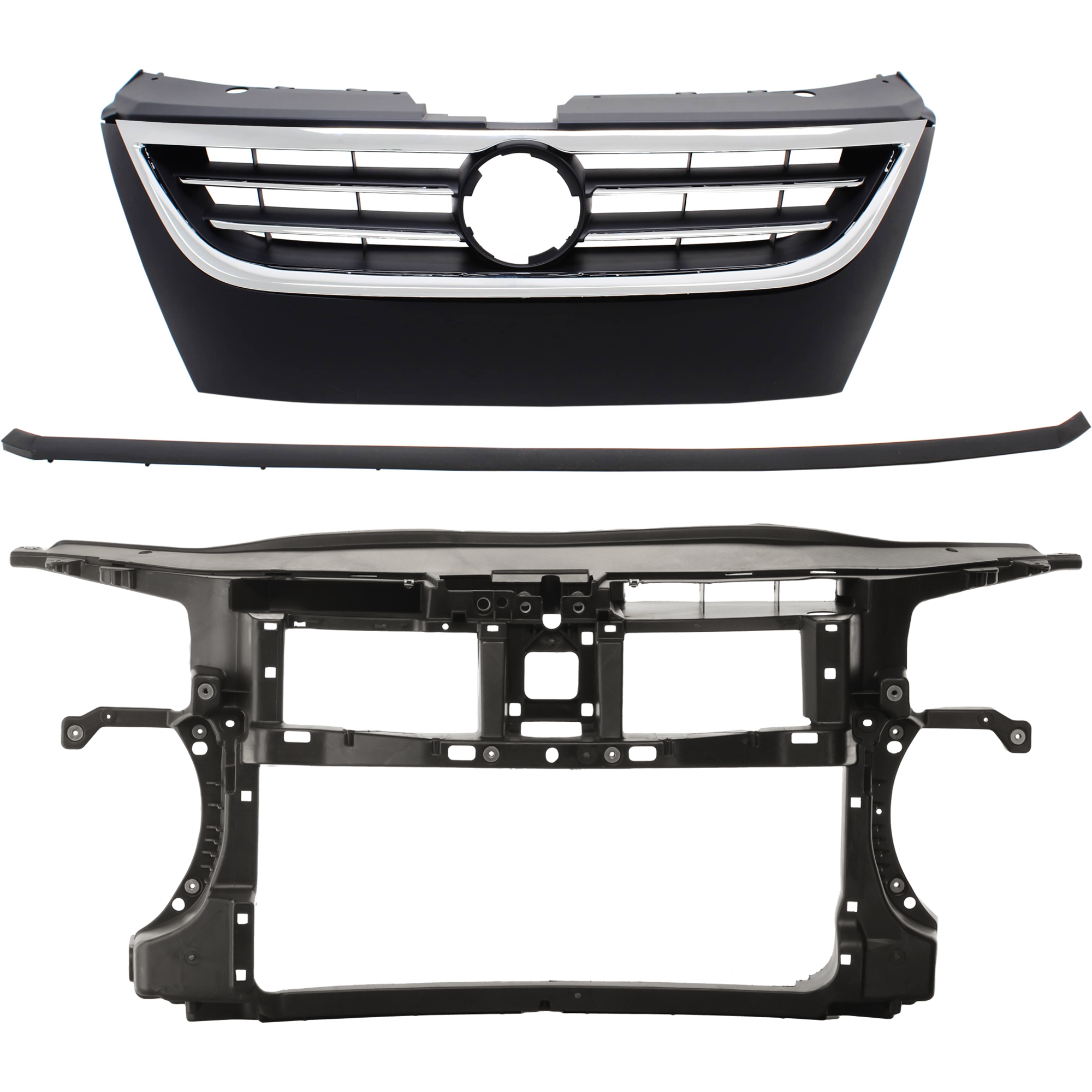 AM CC 09-12 PASSAT CC 09-10 RADIATOR SUPPORT 2 pc kit Assembly Plastic with Steel Composite with Grille Assembly SKU KIT 012626-08 Partslink VW1225133 VW1200146 OEM 3C8805588C 3C8853651PGRU