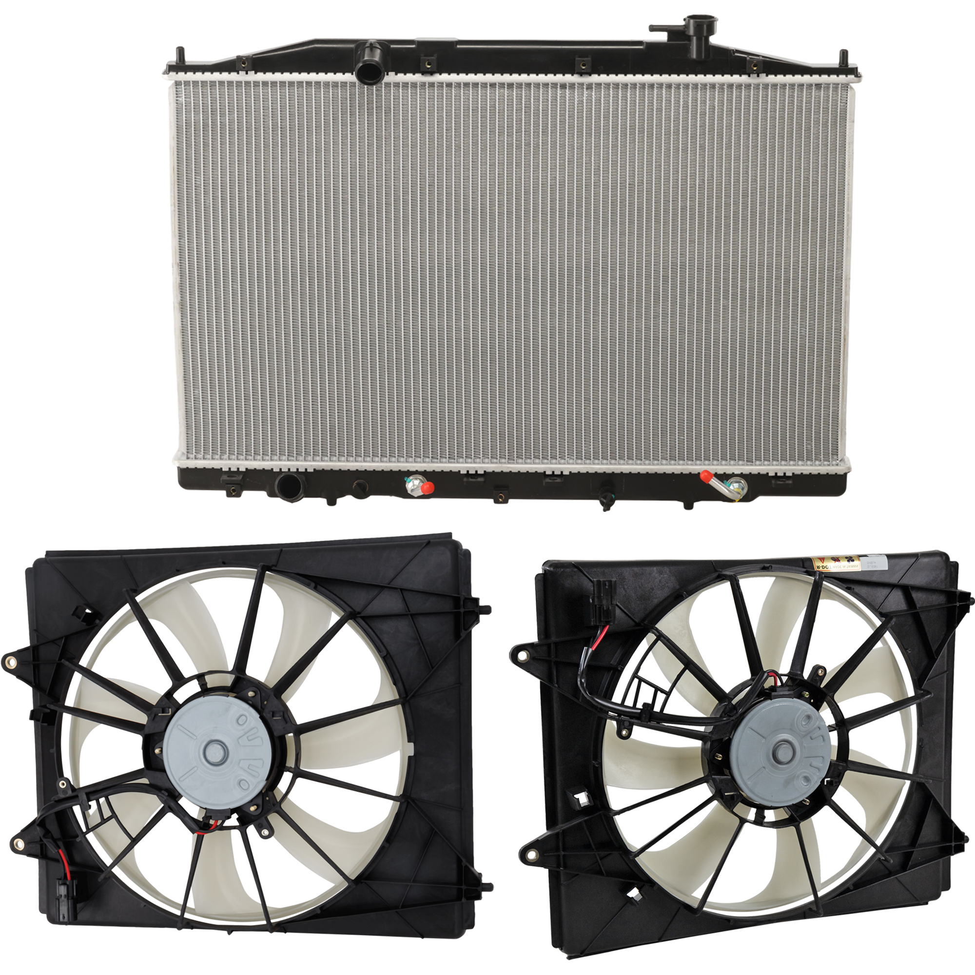 AM ODYSSEY 11-17 RADIATOR 3 pc kit 6 Cyl 3.5L Eng. with Cooling Fan Assembly SKU KIT 012626-14 Partslink HO3010227 HO3113131 HO3115160 OEM 19010RV0A51-38616RV0A01 PFM 19