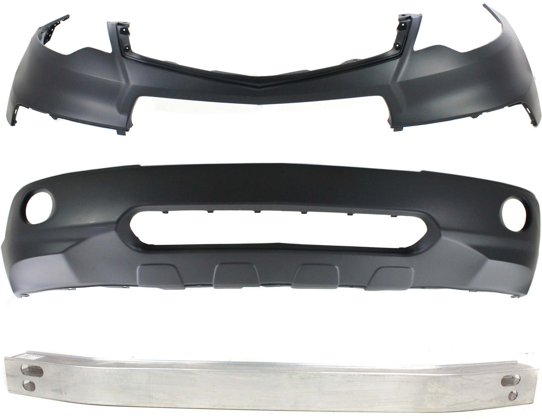 AM RDX7-09 FRONT BUMPER COVER 3 pc Kit Primed with Bumper Reinforcement and Valance SKU KIT 012717-13 Partslink AC1000158 AC1025100 AC1000159 OEM 04711STKA91ZZ 71131STKA00-0471