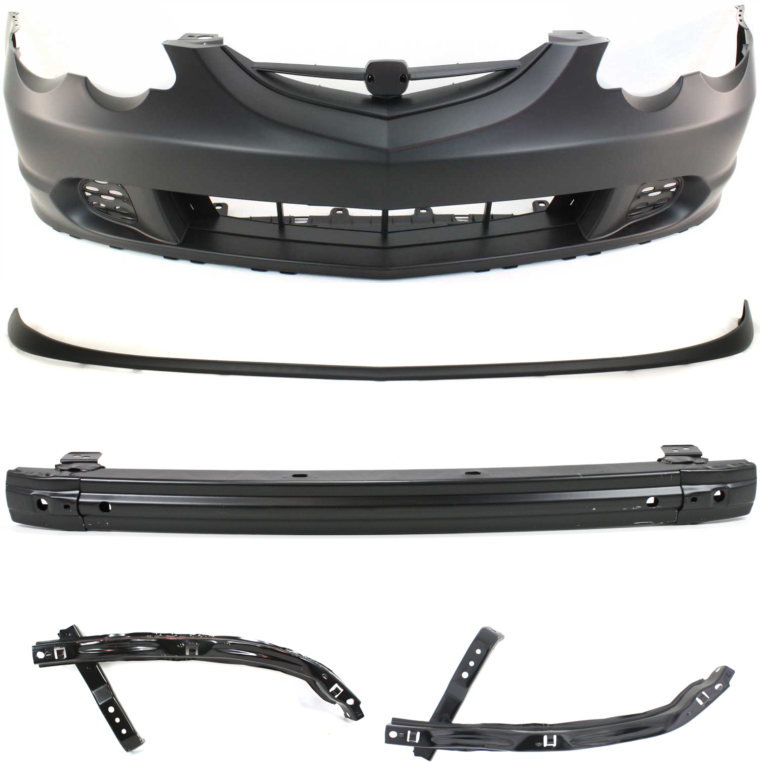 AM RSX 02-04 FRONT BUMPER COVER 5 pc Kit with Bumper Reinforcement Bumper Brackets and Valance SKU KIT 012717-28 Partslink AC1000143 AC1026102 AC1027102 AC1006131 AC1093106 OEM 04711S6MA90ZZ 71190S6M000-7114