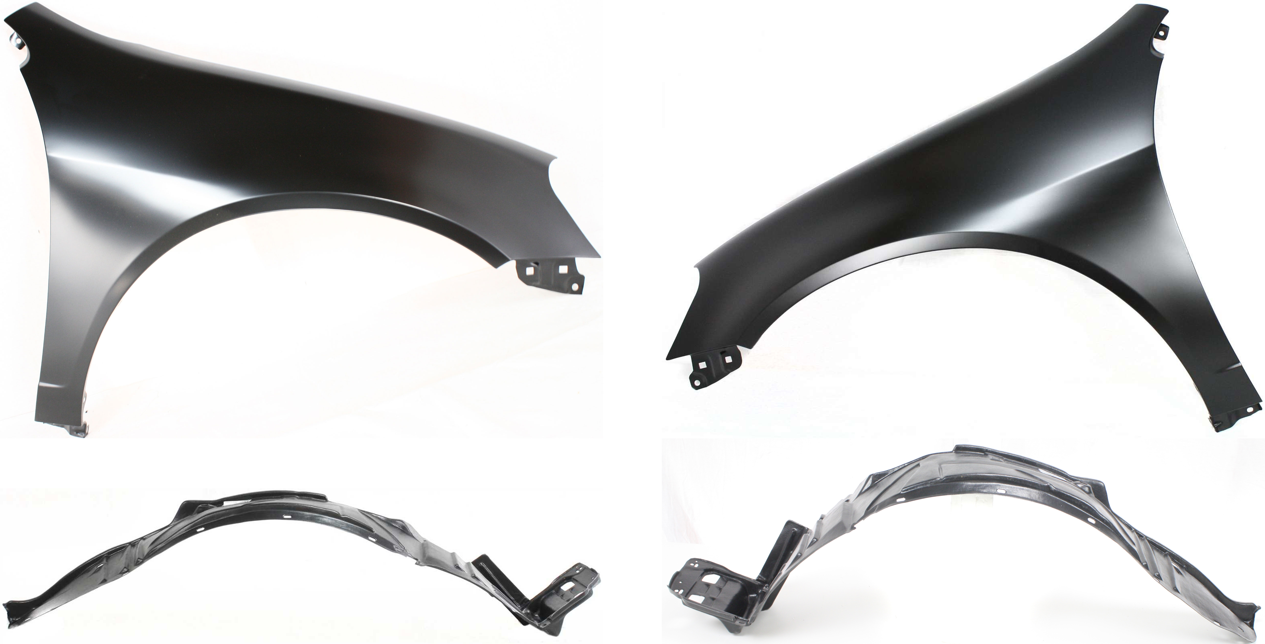 AM RSX 02-04 FRONT FENDER RH AND LH 4 pc kit with Fender Liners SKU KIT 012717-39 Partslink AC1241113 AC1240113 AC1248105 AC1249105 OEM 60211S6MA90ZZ 60261S6MA90ZZ 74