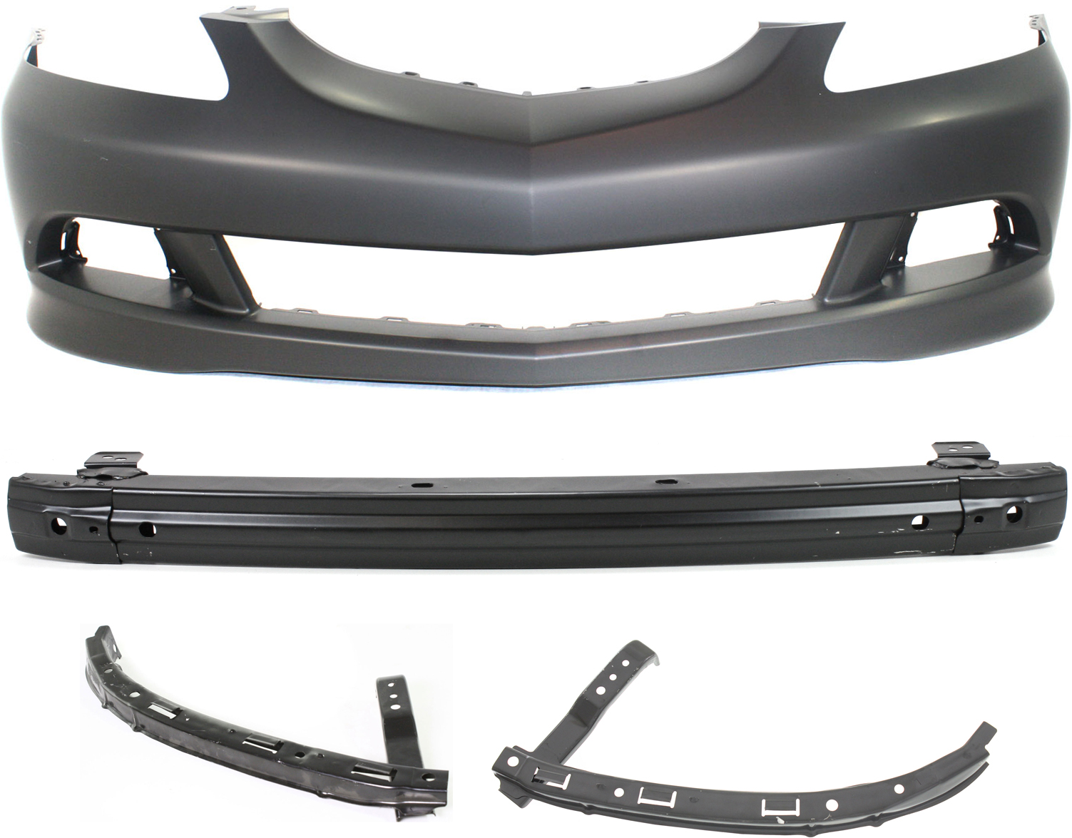 AM RSX 05-06 FRONT BUMPER COVER 4 pc Kit with Bumper Reinforcement and Bumper Brackets SKU KIT 012717-41 Partslink AC1000154 AC1026103 AC1027103 AC1006131 OEM 04711S6MA91ZZ 71190S6M010-7114