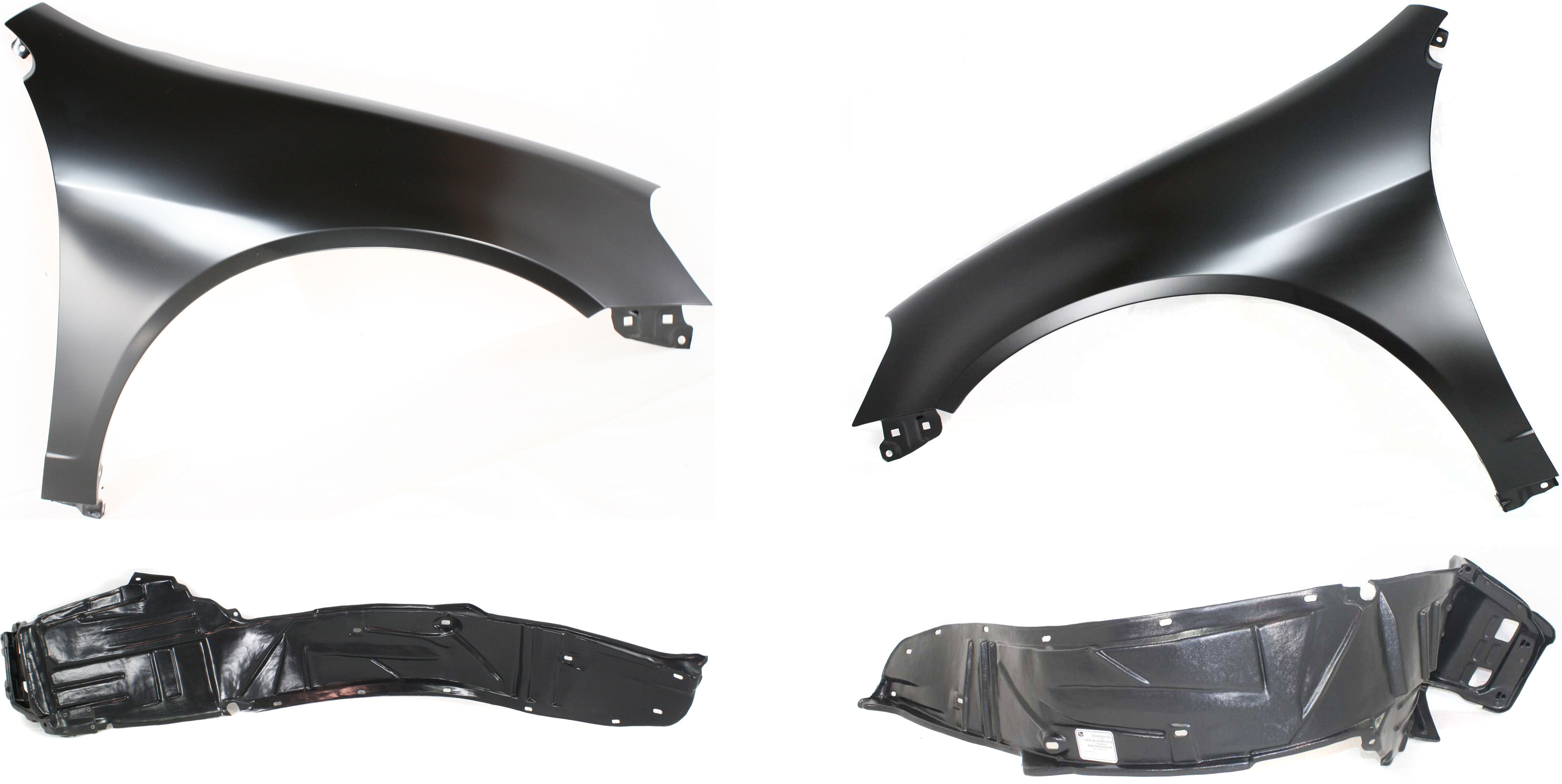 AM RSX 05-06 FRONT FENDER RH AND LH 4 pc kit with Fender Liners SKU KIT 012717-50 Partslink AC1241113 AC1240113 AC1250102 AC1251102 OEM 60211S6MA90ZZ 60261S6MA90ZZ 74