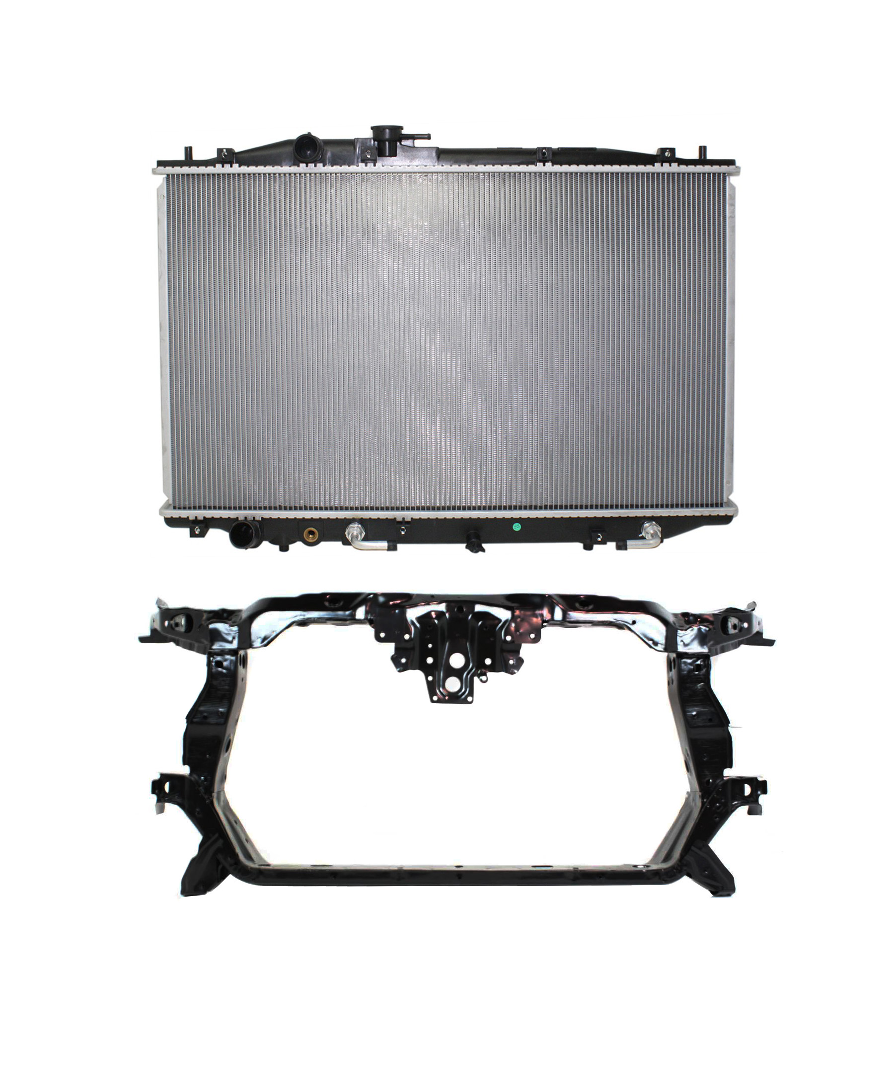 AM TL 07-08 RADIATOR 2 pc Kit with Radiator Support SKU KIT 012717-89 Partslink AC3010144 AC1225121 OEM 19010RDAA61-60400SEPA10ZZ