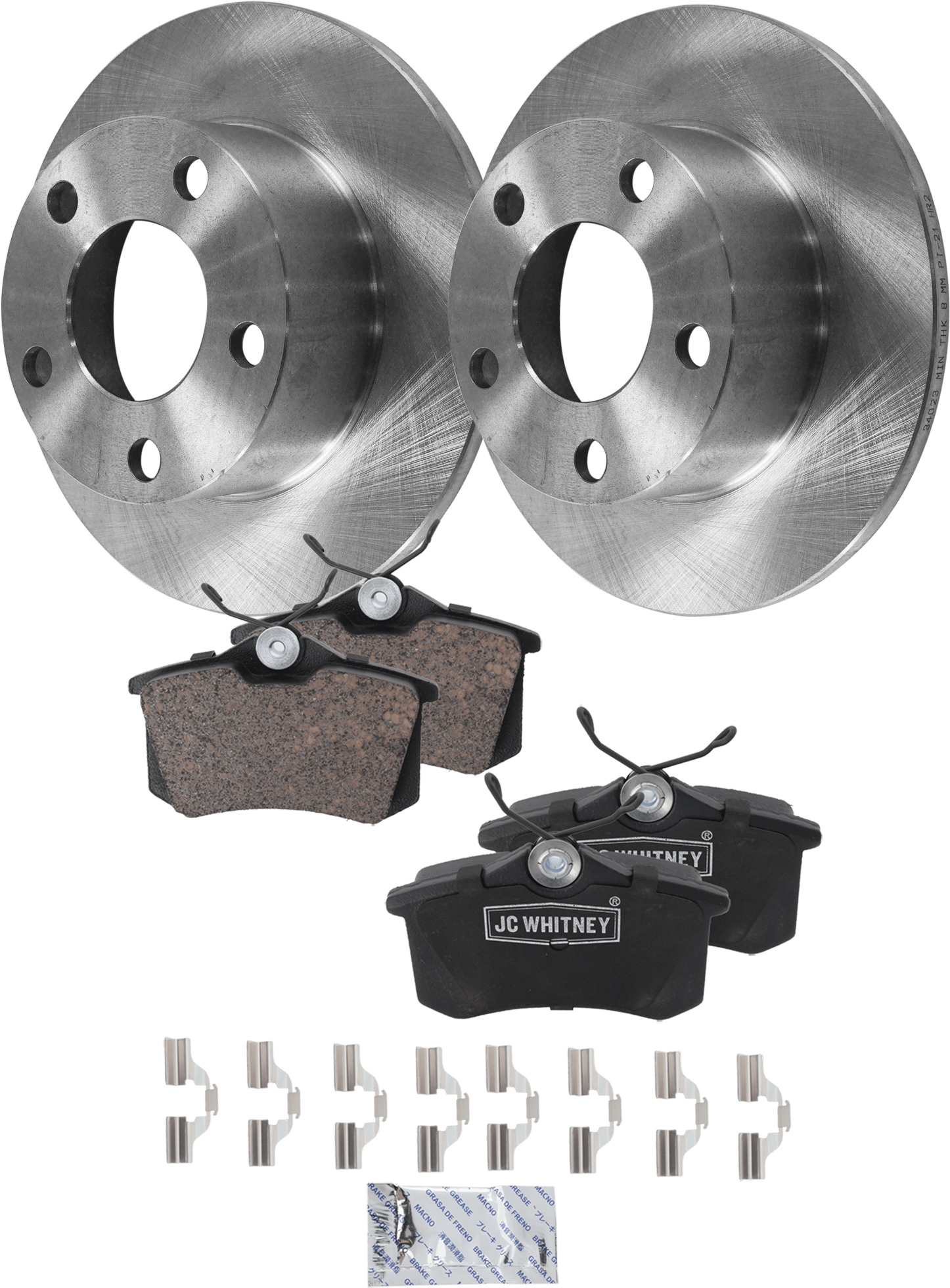 AM A6-99-04 REAR BRAKE DISC AND PAD KIT 2 Wheel Set SKU KIT 012723-02 OEM 1174-19970-34023-86423-96423-1