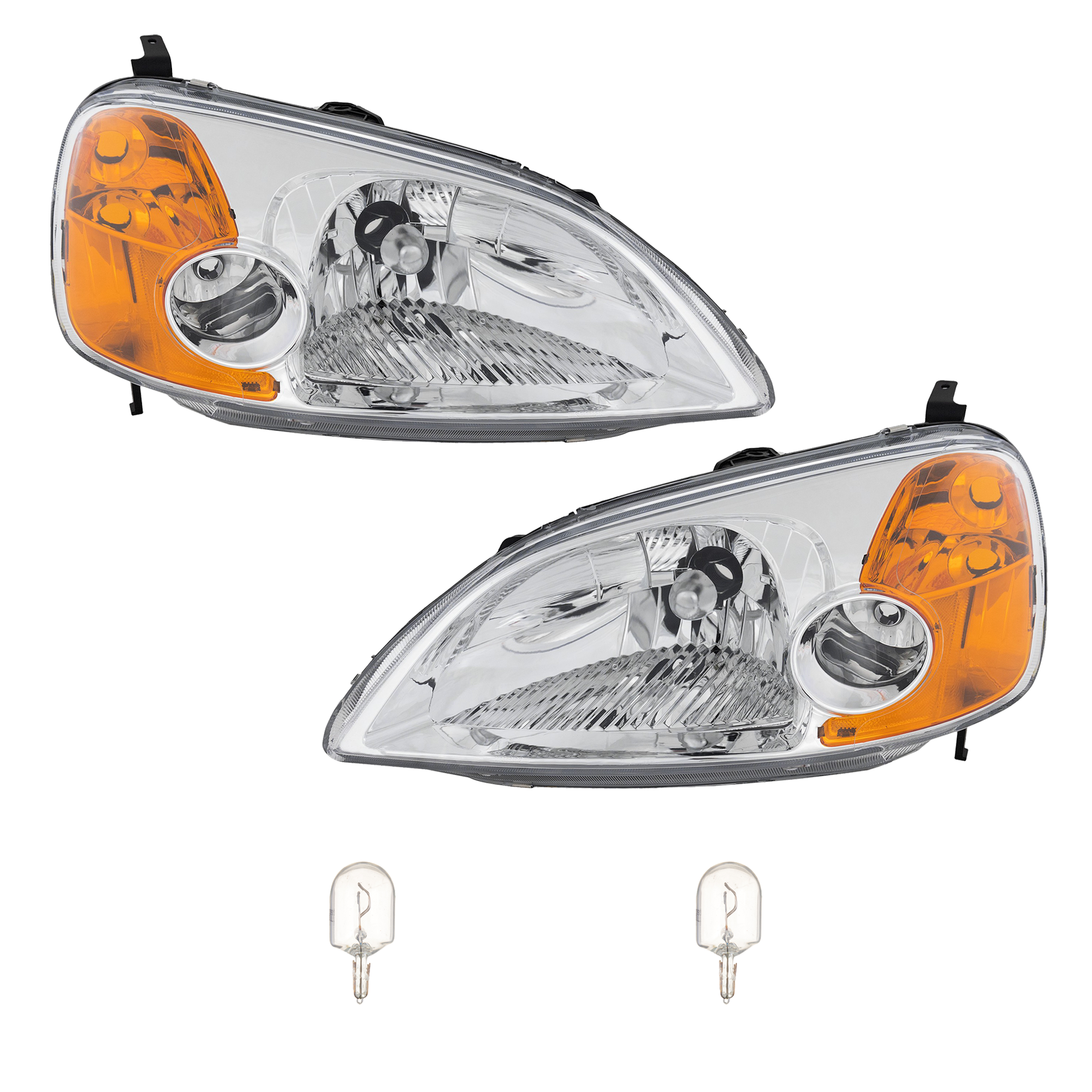 AM CIVIC 01-03 HEAD LAMP RH AND LH 4 pc kit Assembly Incandescent OE comparable SKU KIT 012724-27