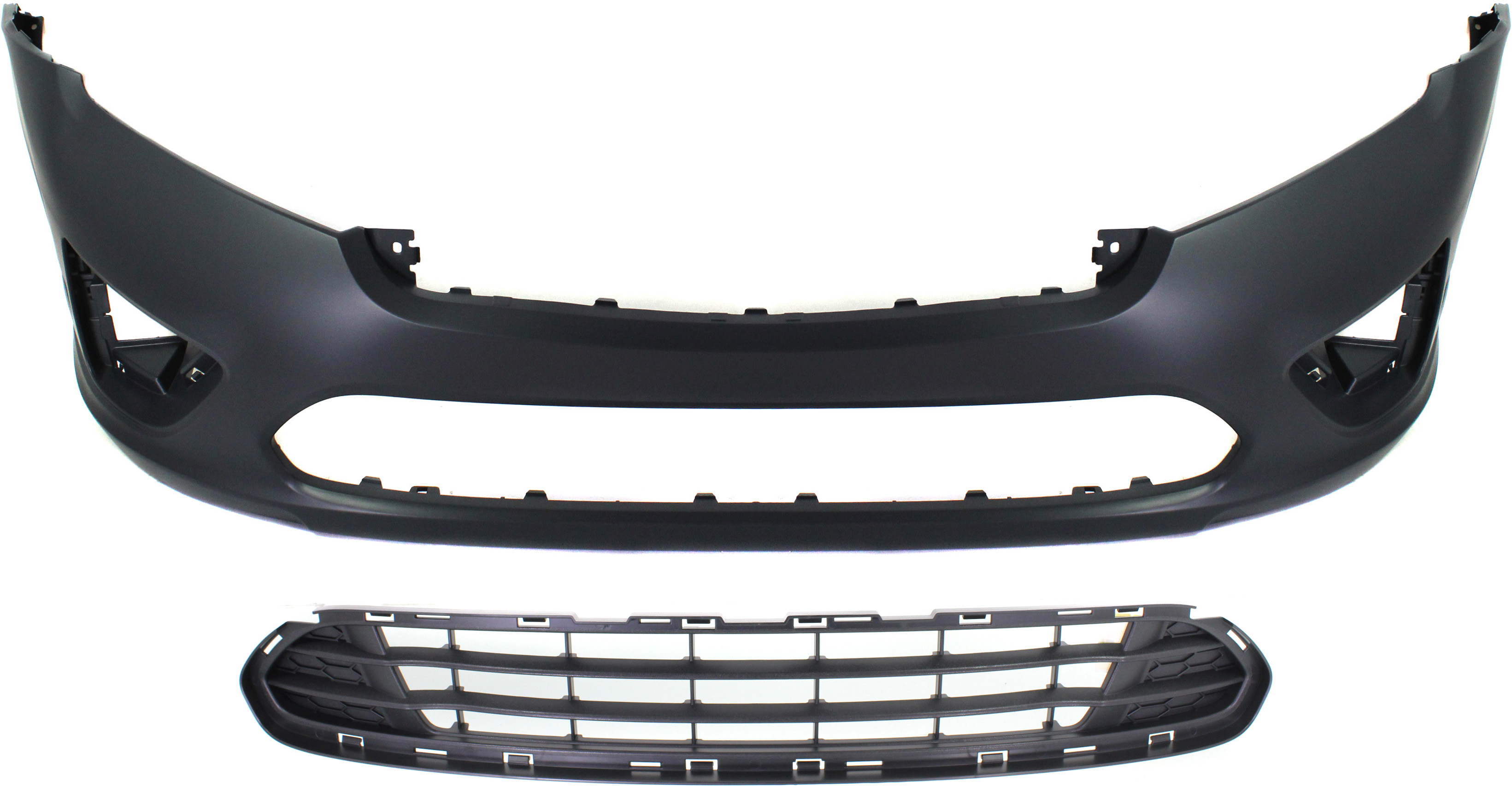 AM FUSION 10-12 FRONT BUMPER COVER Primed 2 pc Kit with Bumper Grille CAPA SKU KIT 012818-125 Partslink FO1000650C FO1036127C OEM AE5Z17D957BAPTM AE5Z8200DA