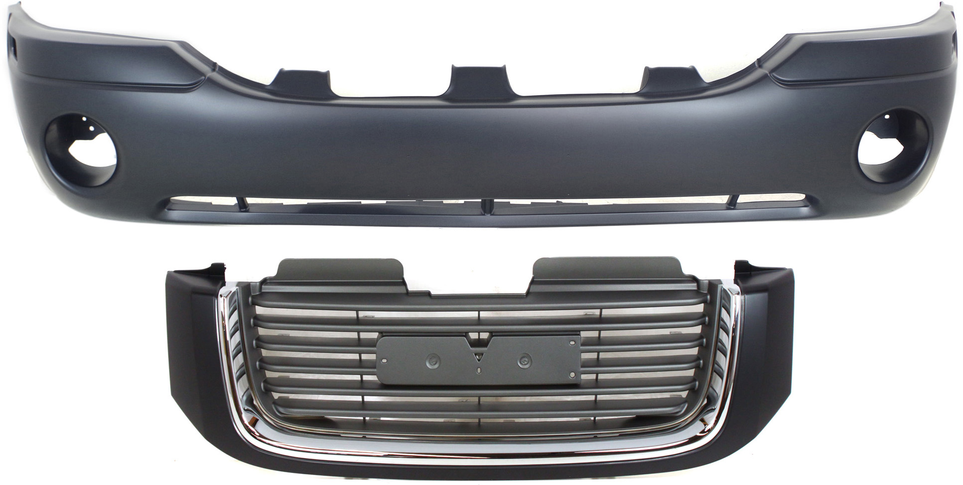 AM ENVOY 02-09 ENVOY XL 02-06 ENVOY XUV 04-05 GRILLE 2 pc Kit with Bumper Cover SKU KIT 012818-135 Partslink GM1200465 GM1000641 OEM 10358134-88937036