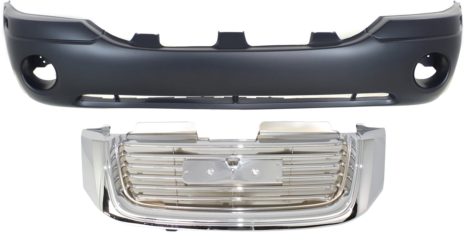 AM ENVOY 02-09 ENVOY XL 02-06 ENVOY XUV 04-05 GRILLE 2 pc Kit with Bumper Cover SKU KIT 012818-136 Partslink GM1200487 GM1000641 OEM Performance 88937036