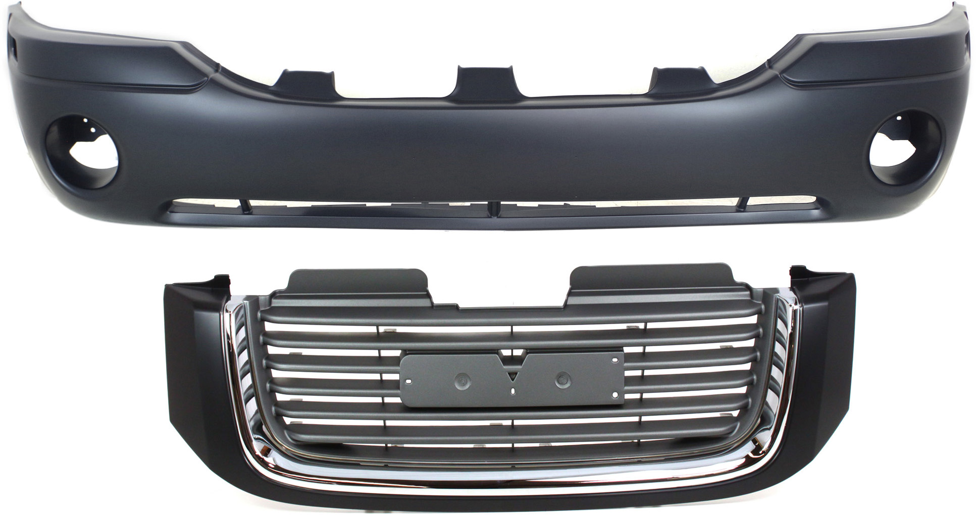 AM ENVOY 02-09 ENVOY XL 02-06 ENVOY XUV 04-05 GRILLE 2 pc Kit with Bumper Cover SKU KIT 012818-137 Partslink GM1200604 GM1000641 OEM 19121042-88937036