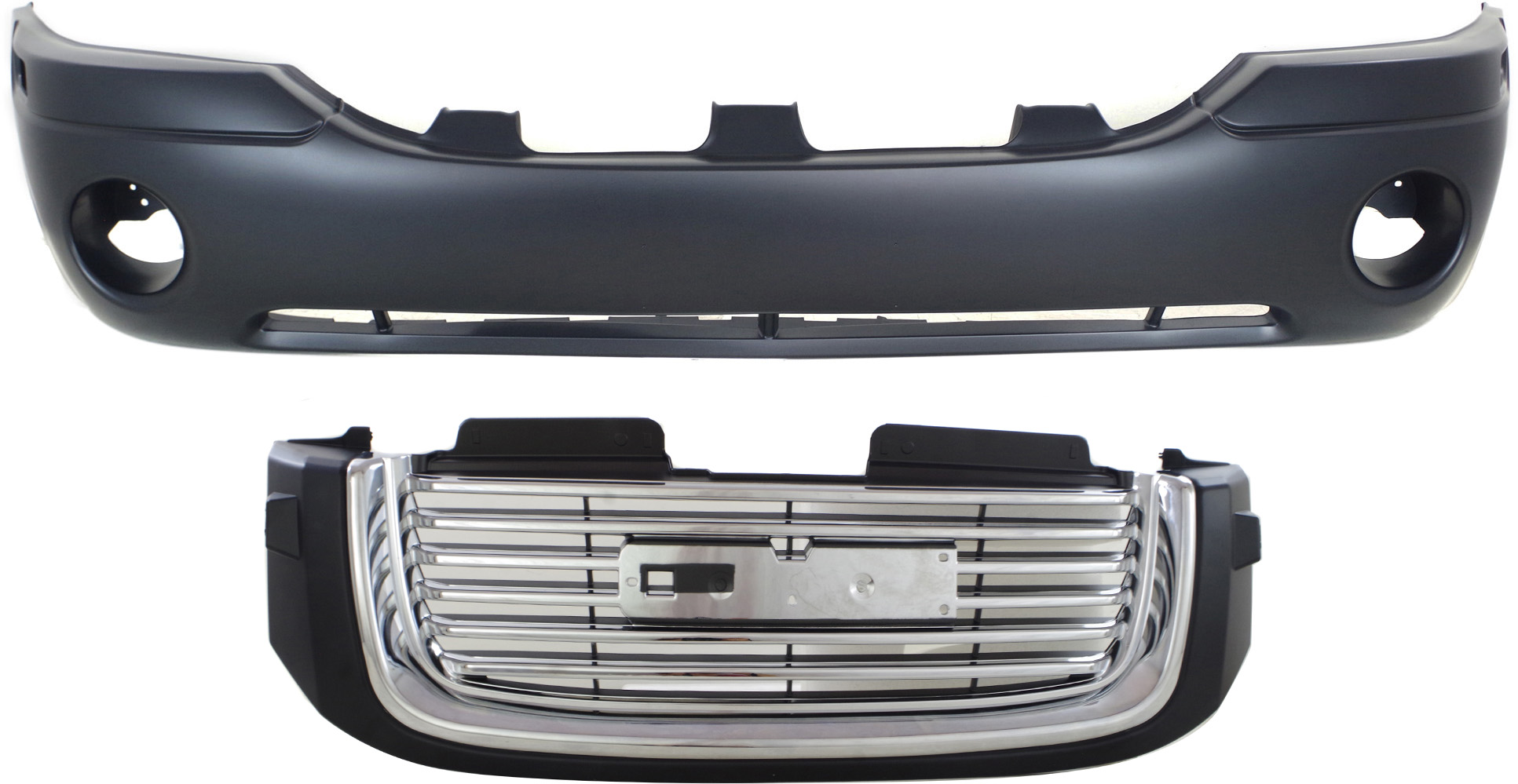 AM ENVOY 02-09 ENVOY XL 02-06 ENVOY XUV 04-05 GRILLE 2 pc Kit with Bumper Cover SKU KIT 012818-138 Partslink GM1200605 GM1000641 OEM 19152499-88937036