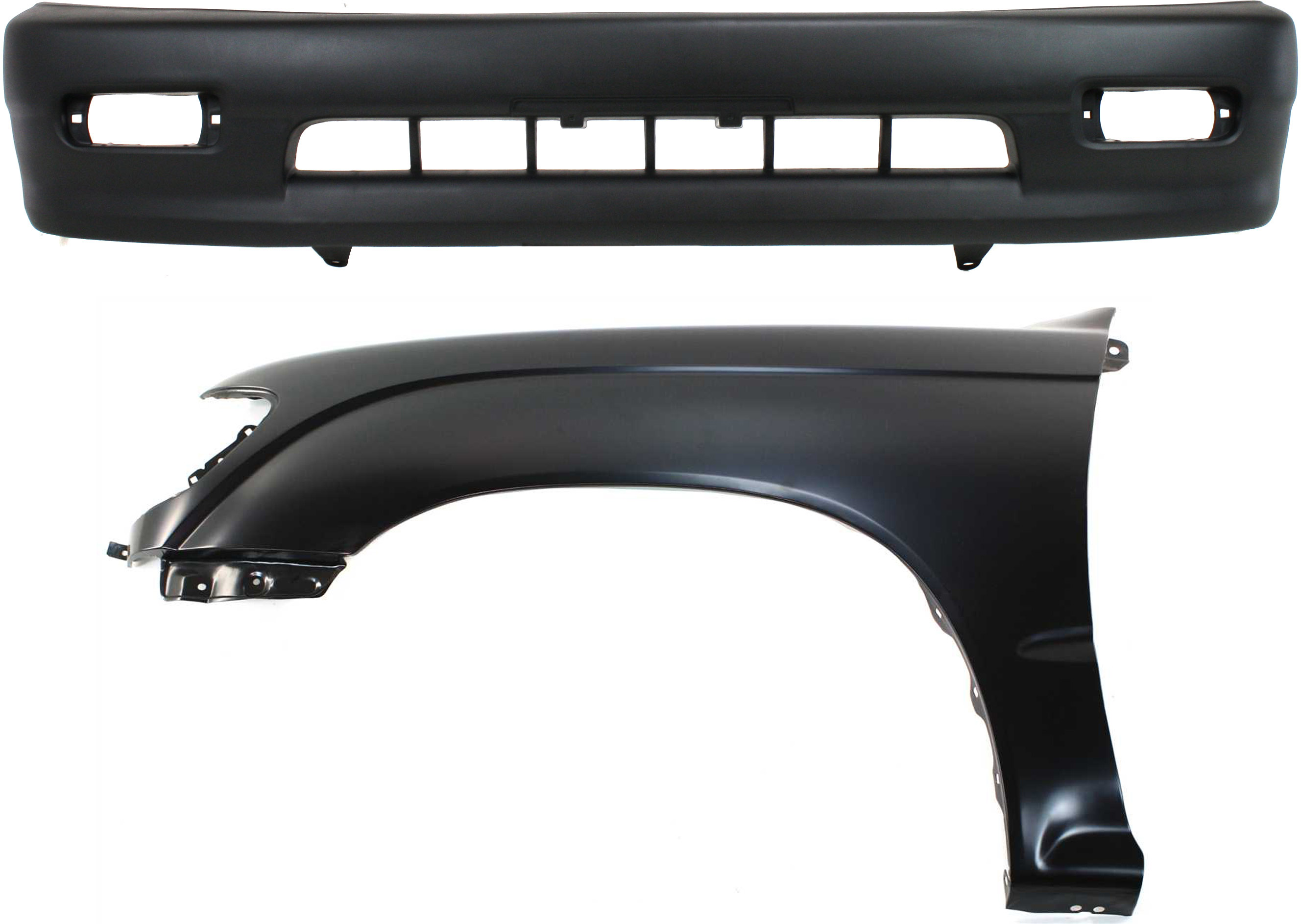 AM TACOMA 98-00 FRONT FENDER LH 2 pc Kit Includes Bumper Cover SKU KIT 012818-36 Partslink TO1240158 TO1095172 OEM 5381204061-5391104070