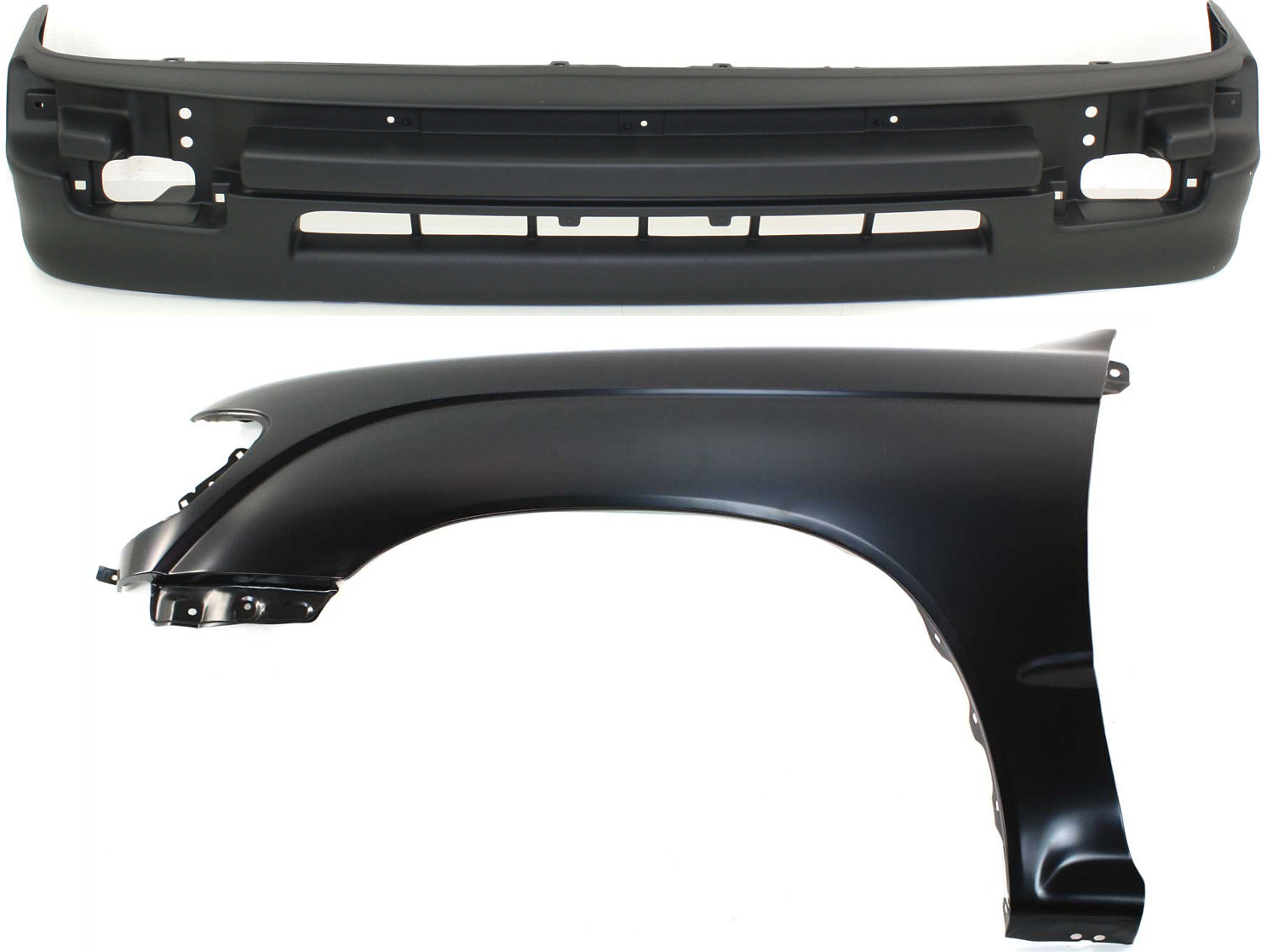 AM TACOMA 98-00 FRONT FENDER LH 2 pc Kit RWD with Valance SKU KIT 012818-37 Partslink TO1240158 TO1095171 OEM 5381204061-5391104060