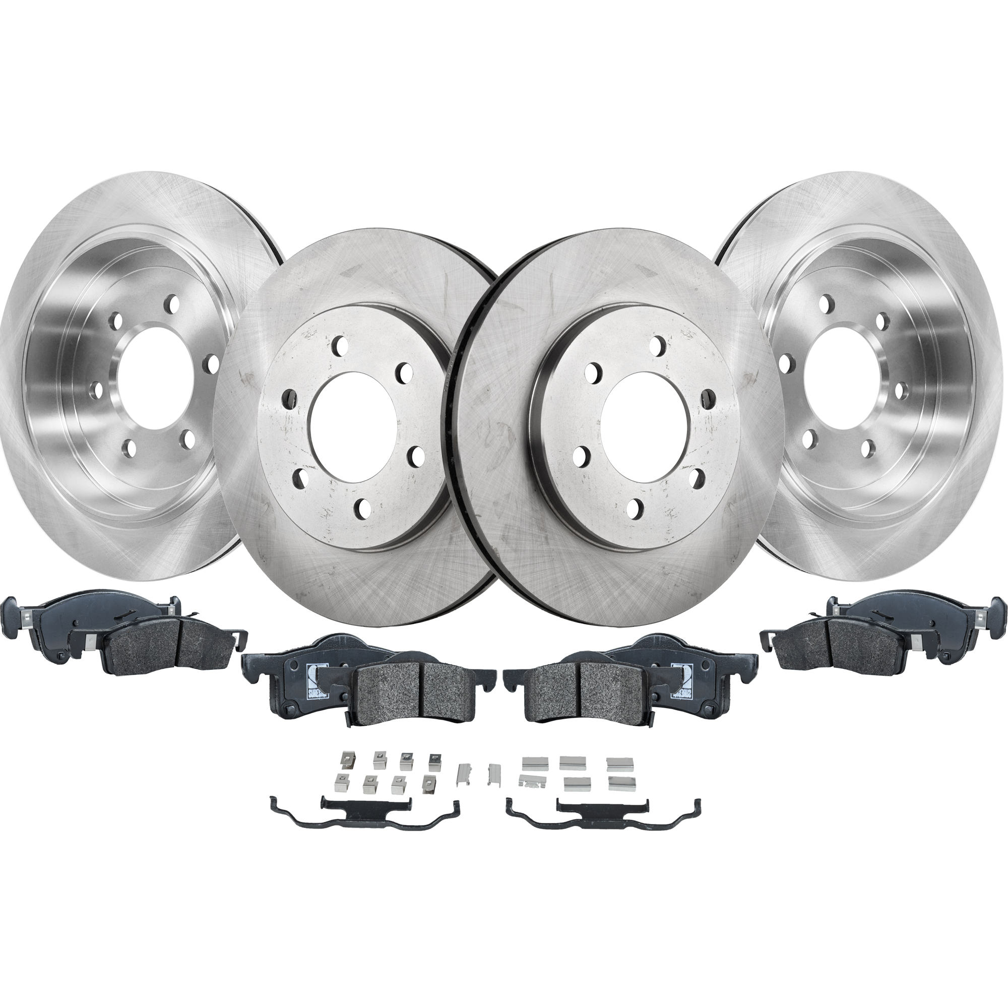 AM EXPEDITION NAVIGATOR 03-06 FRONT AND REAR BRAKE DISC AND PAD KIT 8 pc kit SKU KIT 012821-02-26 OEM 2L1Z2C026AA 6L1Z2C026A 2L1Z112