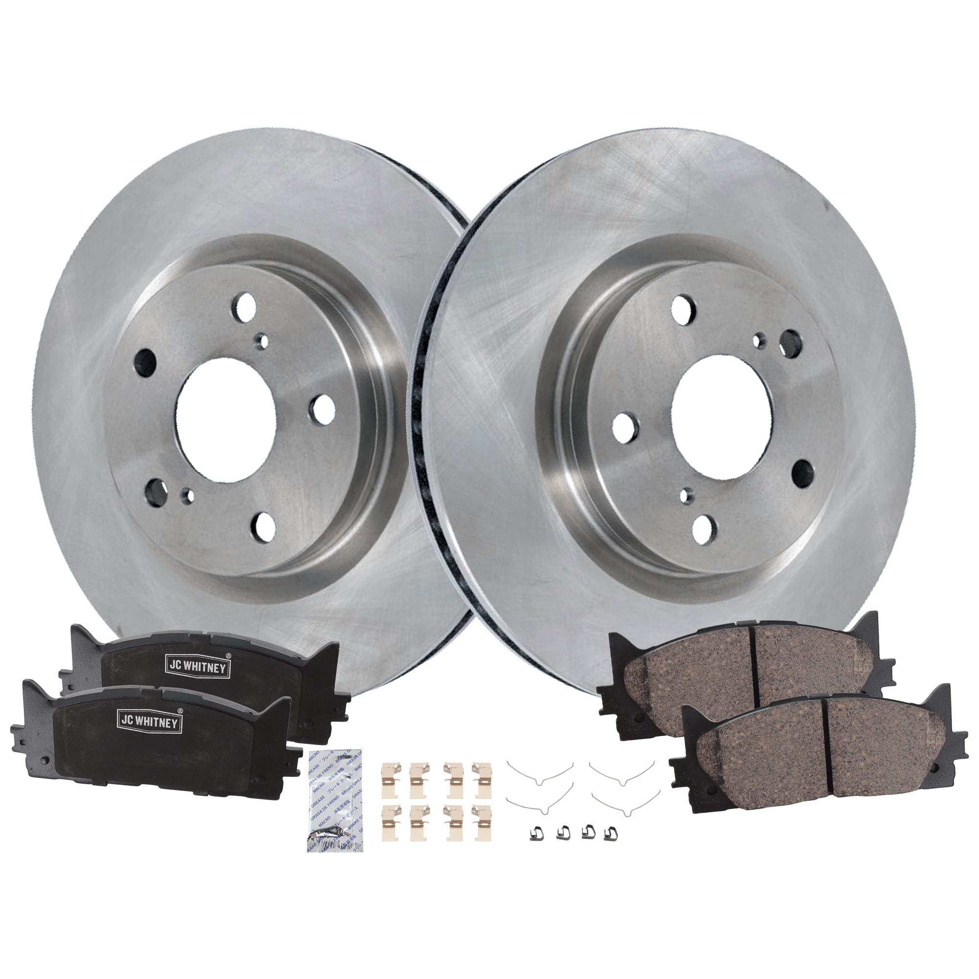 AM CAMRY 07-17 ES350-07-18 FRONT BRAKE DISC AND PAD KIT 4 pc Kit SKU KIT 012821-02-30 OEM 4351242050-4351202250-19184294