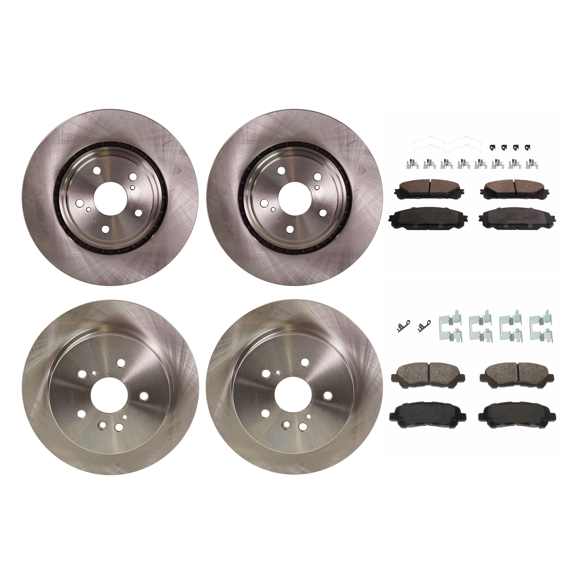 AM HIGHLANDER 08-13 FRONT AND REAR BRAKE DISC AND PAD KIT 4 Wheel Set SKU KIT 012821-02-36 OEM 4.24E+25