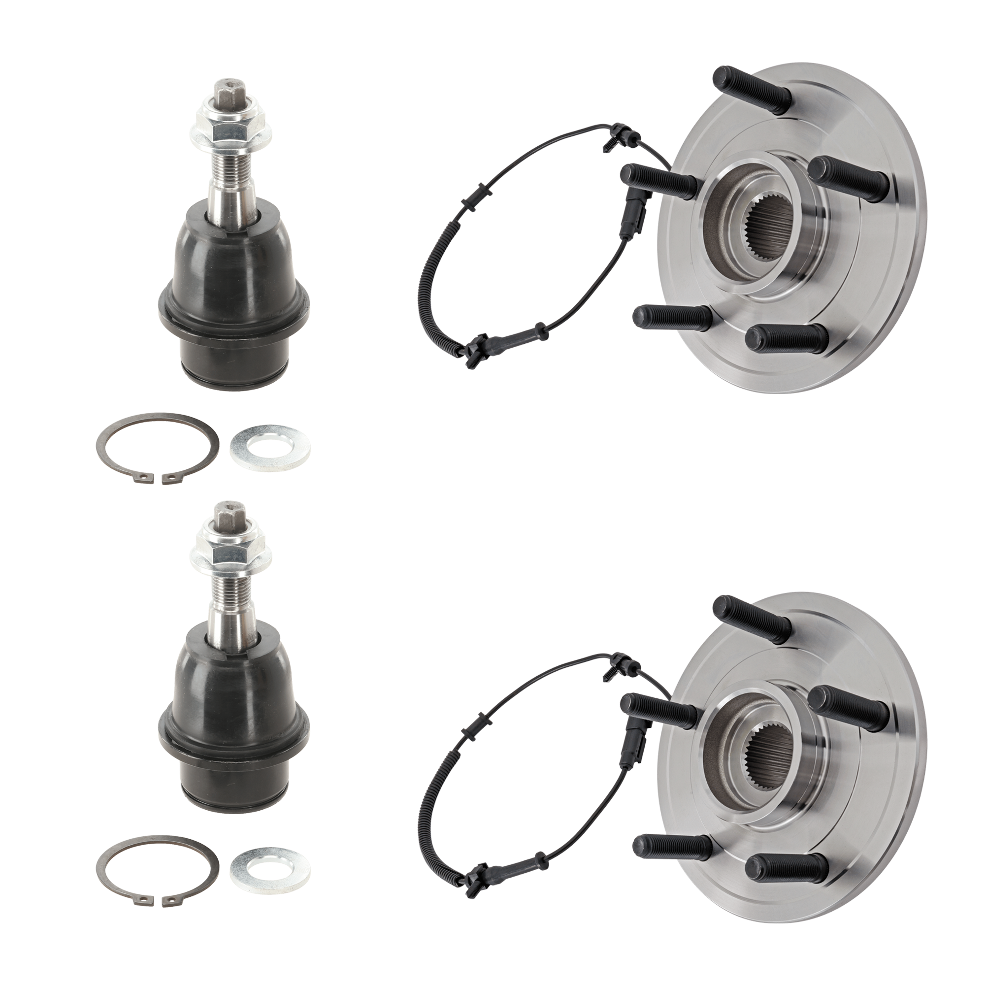 AM RAM 1500 PICKUP 13-18 FRONT HUB ASSEMBLY RH AND LH 5 Studs 4 pc Kit w Ball Joint SKU KIT 012925 C13 OEM GS25545