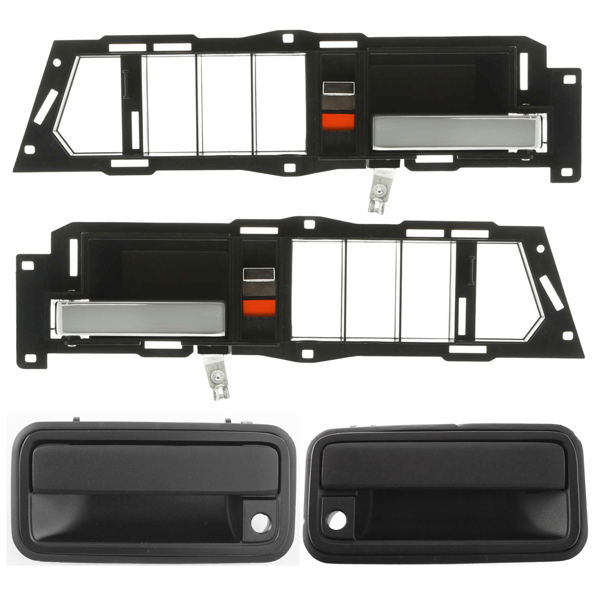 AM C K FULL SIZE P U 88-94 FRONT EXTERIOR DOOR HANDLE RH AND LH 4 pc Kit w Interior Door Handle SKU KIT 012925 C152 Partslink GM1352105 GM1353105 OEM 22086873-22086874