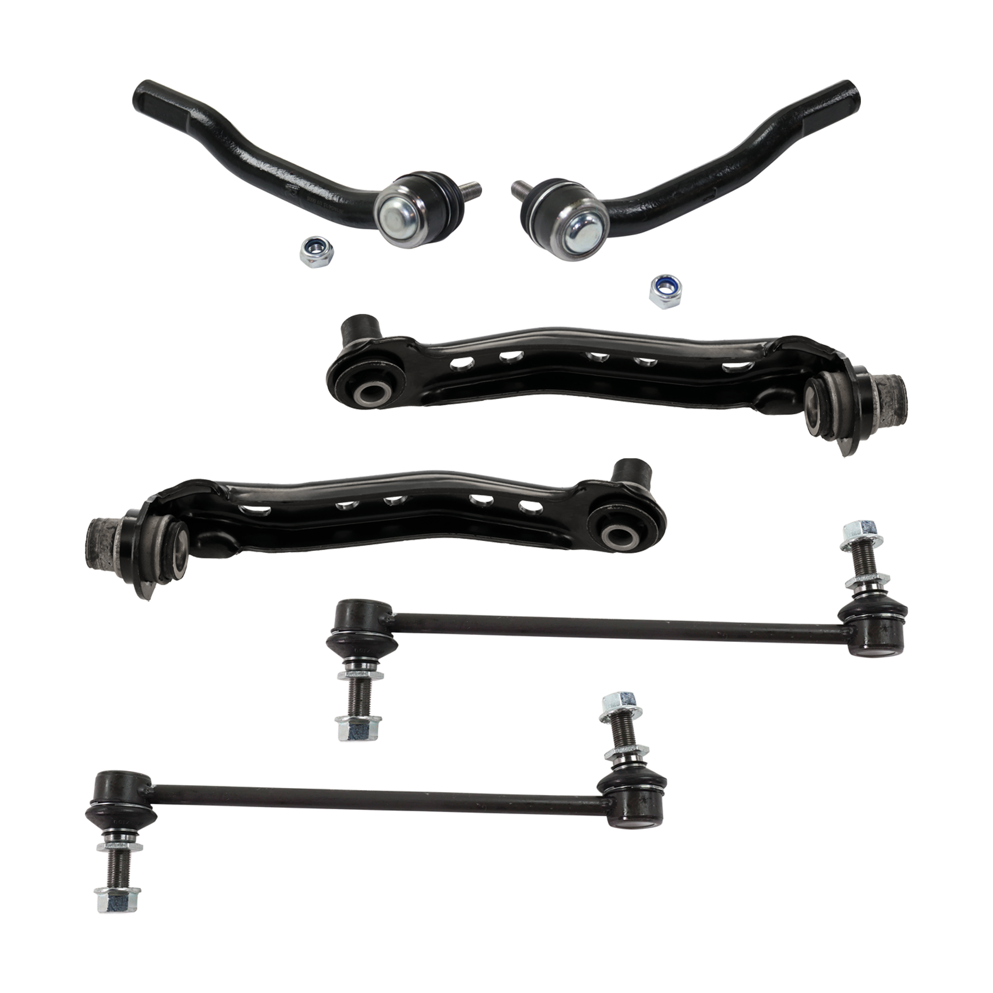 AM NV200-13-14 FRONT CONTROL ARM RH AND LH Upper w o ball joint s 6 pc Kit with Sway Bar Link and Tie Rod End SKU KIT 012925 C15 OEM 54618CY00A TA2677-61242001-193