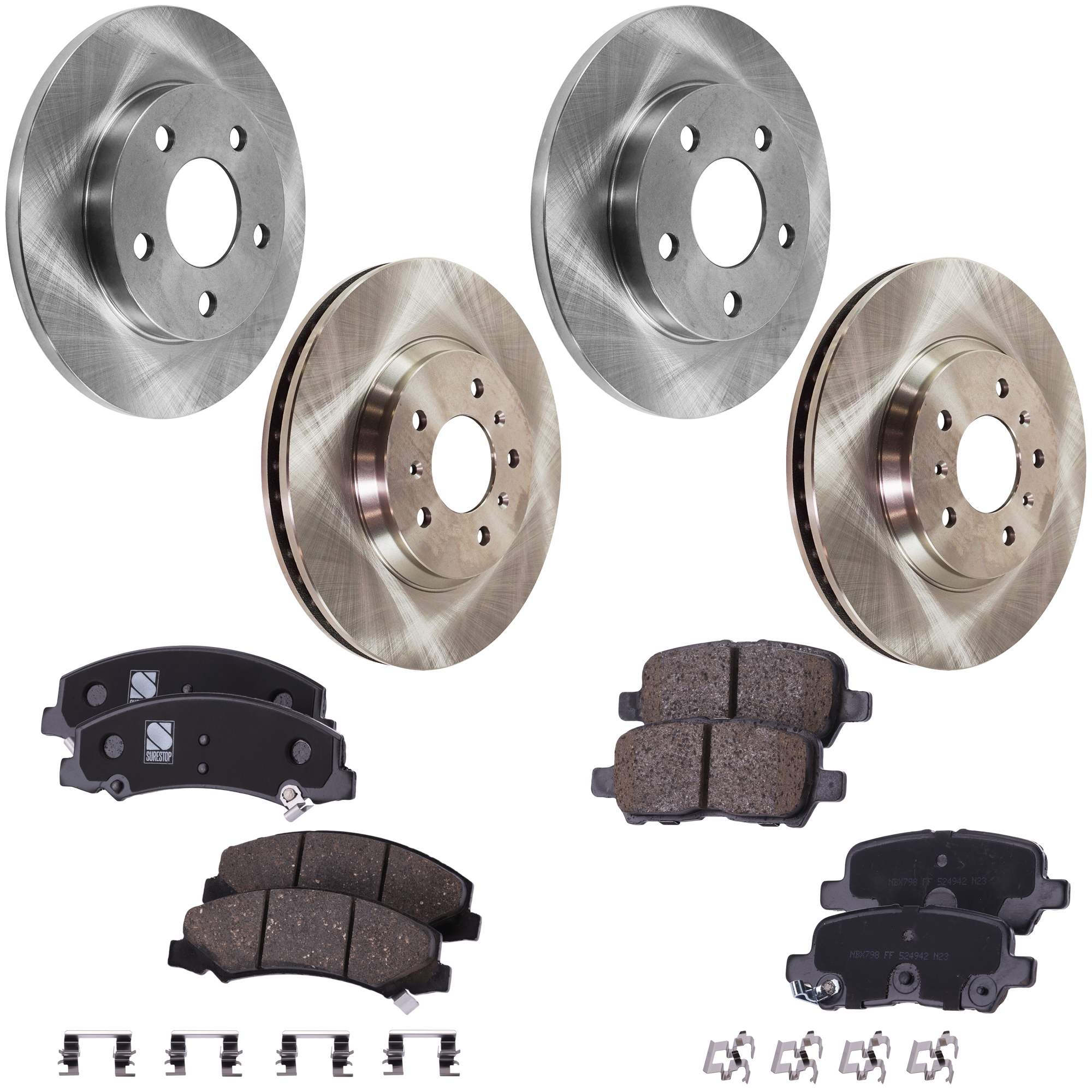 AM IMPALA 11-13 IMPALA LIMITED 14-16 FRONT AND REAR BRAKE DISC AND PAD KIT 4 Wheel Set Plain Surface SKU KIT 012925 C171 OEM 18048699-15251335-25955931-208