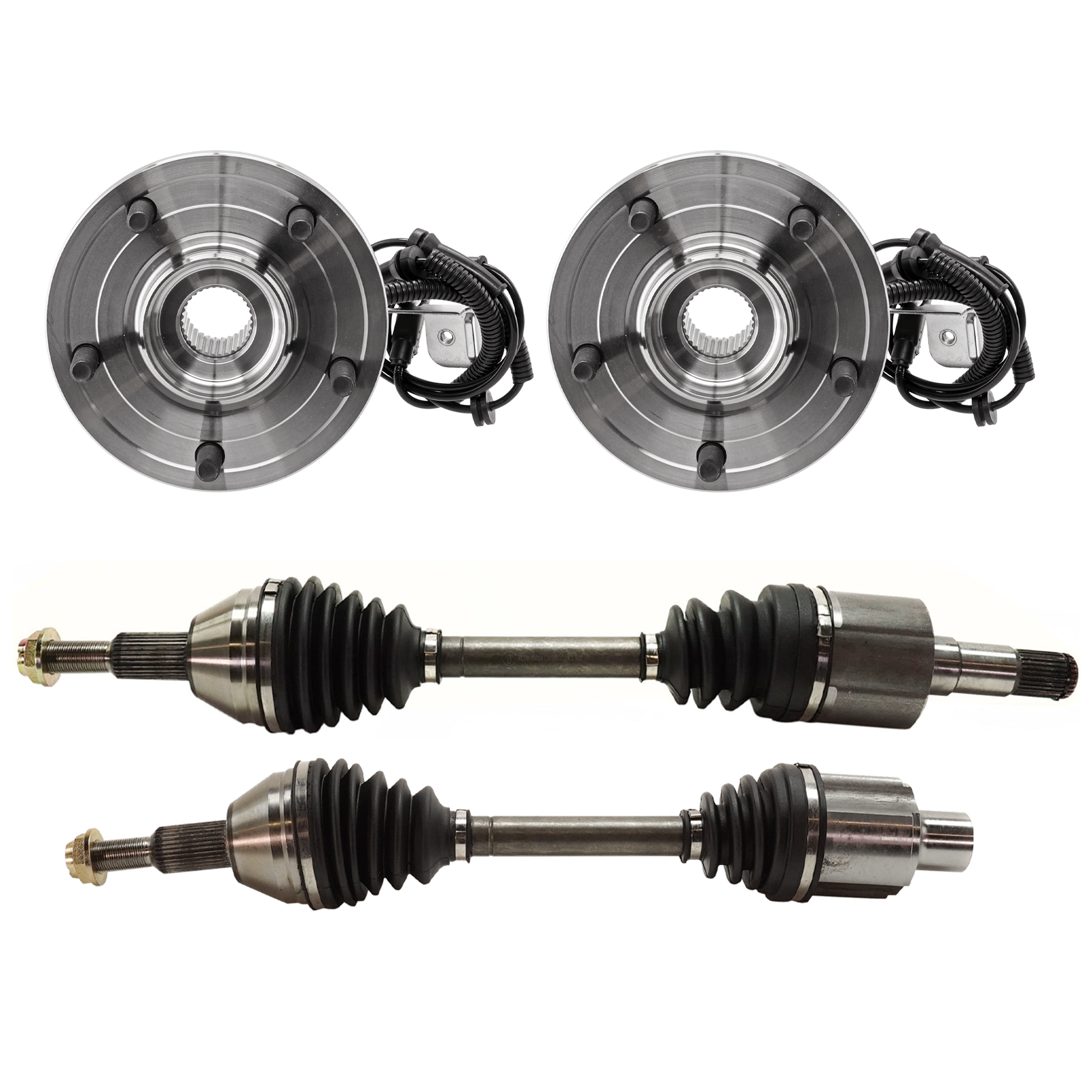 AM GRAND CARAVAN 08-20 TOWN COUNTRY 08-16 FRONT CV AXLE ASSEMBLY RH AND LH 4 pc Kit w Wheel Hub SKU KIT 012925 C194 OEM 5154214AA