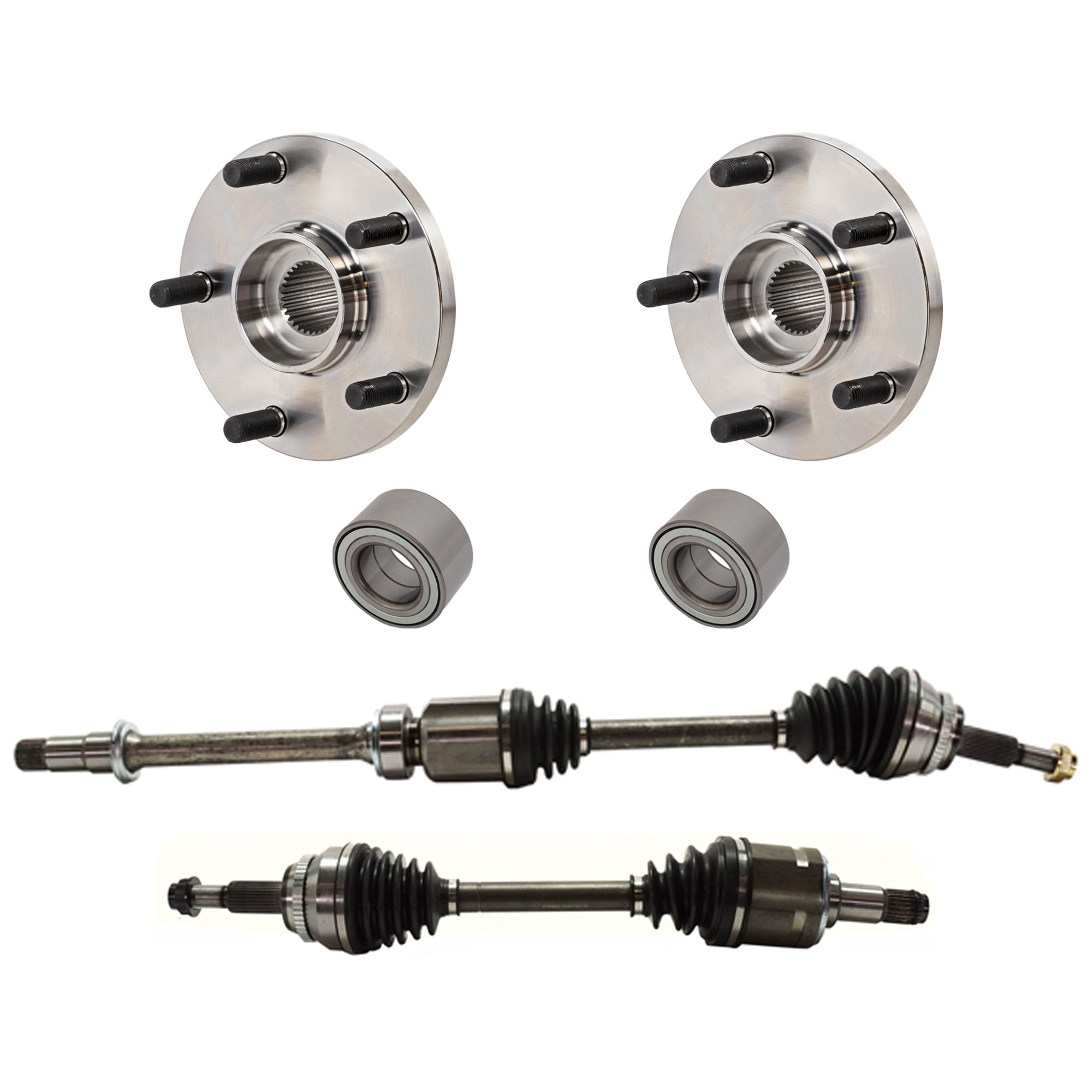 AM CAMRY 04-06 HIGHLANDER 04-07 FRONT CV AXLE ASSEMBLY RH AND LH 6 pc Kit w Wheel Bearing and Wheel Hub SKU KIT 012925 C205 OEM 4350208010-435020E030-43502AA0
