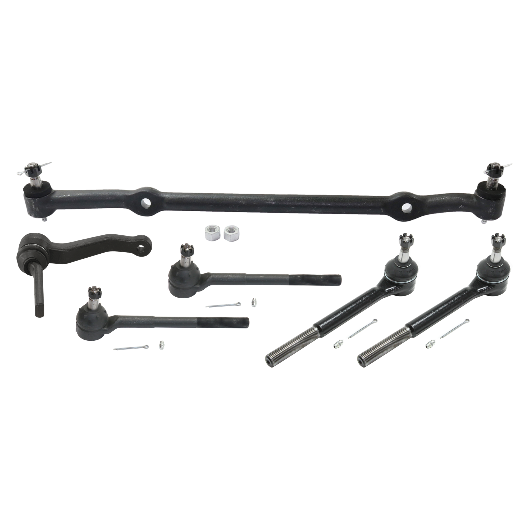 AM EL CAMINO 78-87 MONTE CARLO 78-88 CENTER LINK 6 pc Kit w Idler Arm and Tie Rod End SKU KIT 012925 C215 OEM 804909-1382007-2721151-2721213