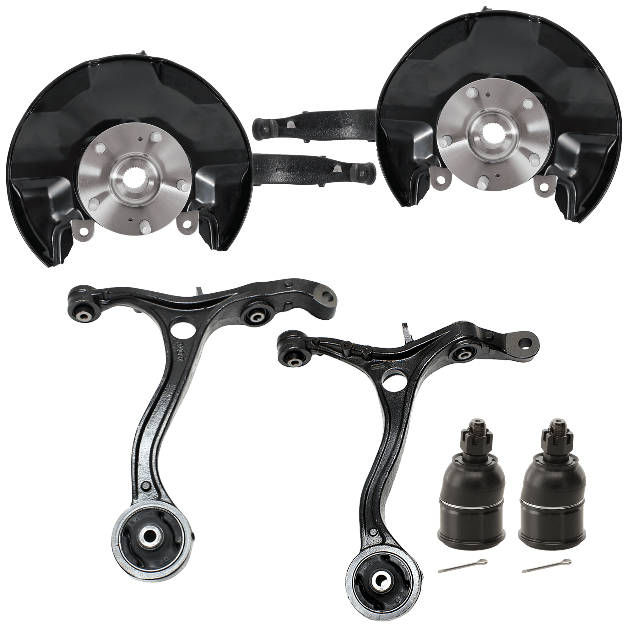 AM ACCORD 08-12 TSX 09-14 FRONT KNUCKLE RH AND LH 6 pc Kit w Ball Joint and Control Arm SKU KIT 012925 C21 OEM 44300TA0A61-44300TA0A62-44600T