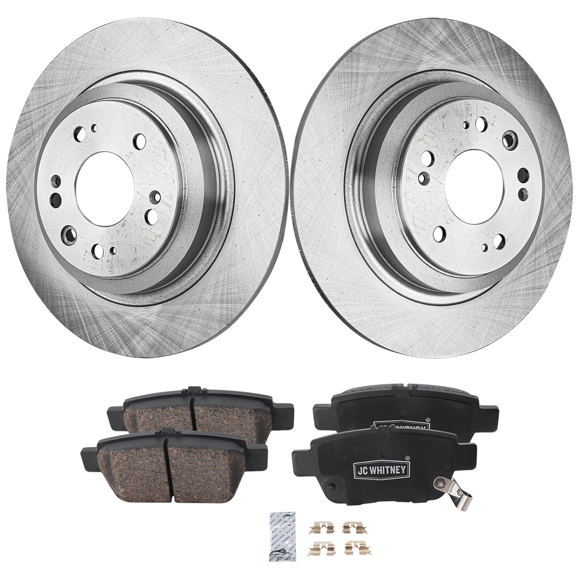 AM TL 09-14 REAR BRAKE DISC AND PAD KIT 2 Wheel Set Plain Surface SKU KIT 012925 C259 OEM 42510TK4A00-42510TK4A01-43022S