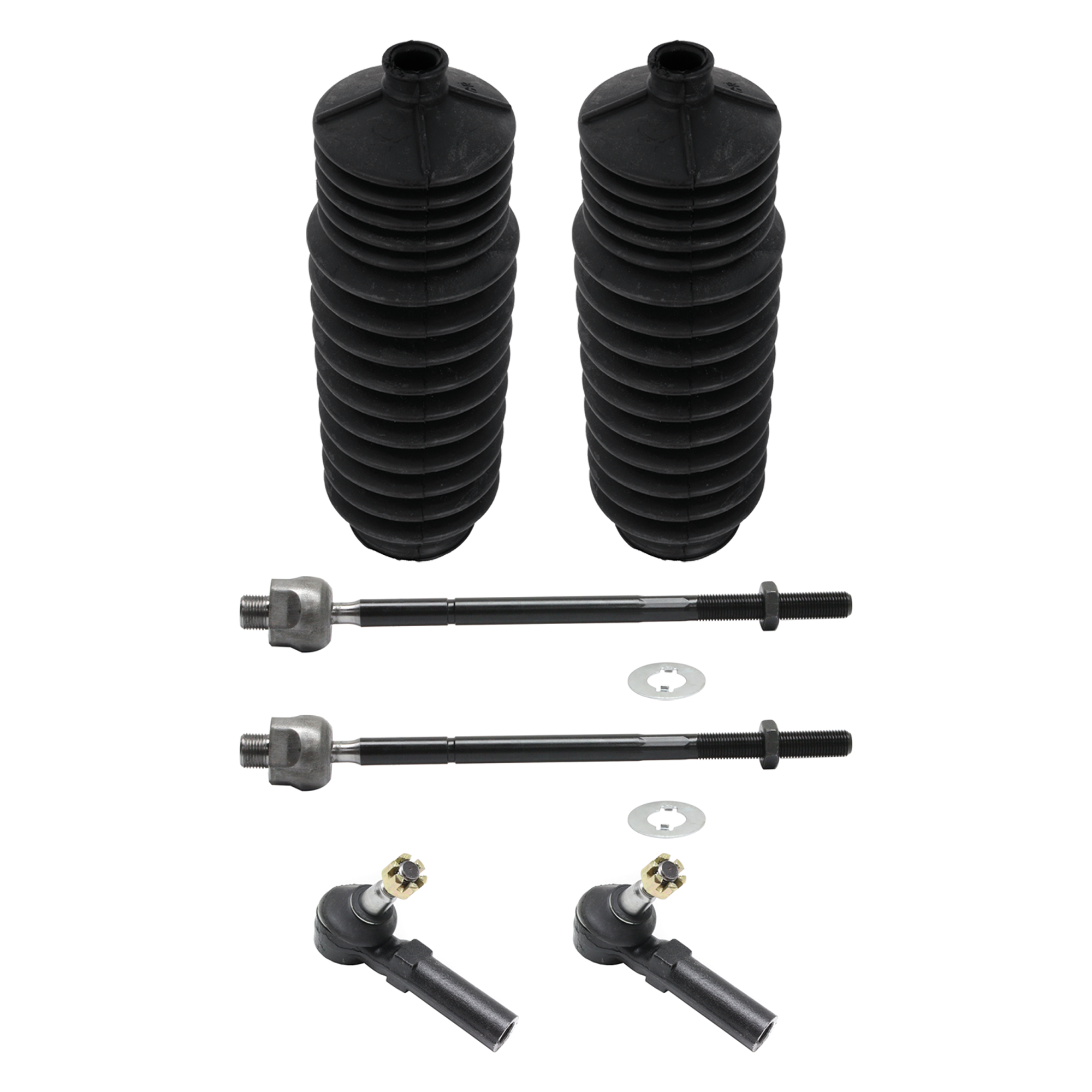 AM CORVETTE 97-05 FRONT STEERING RACK BOOT 6 pc Kit w Tie Rod End SKU KIT 012925 C274 OEM 382500-382507-2693046-4011708