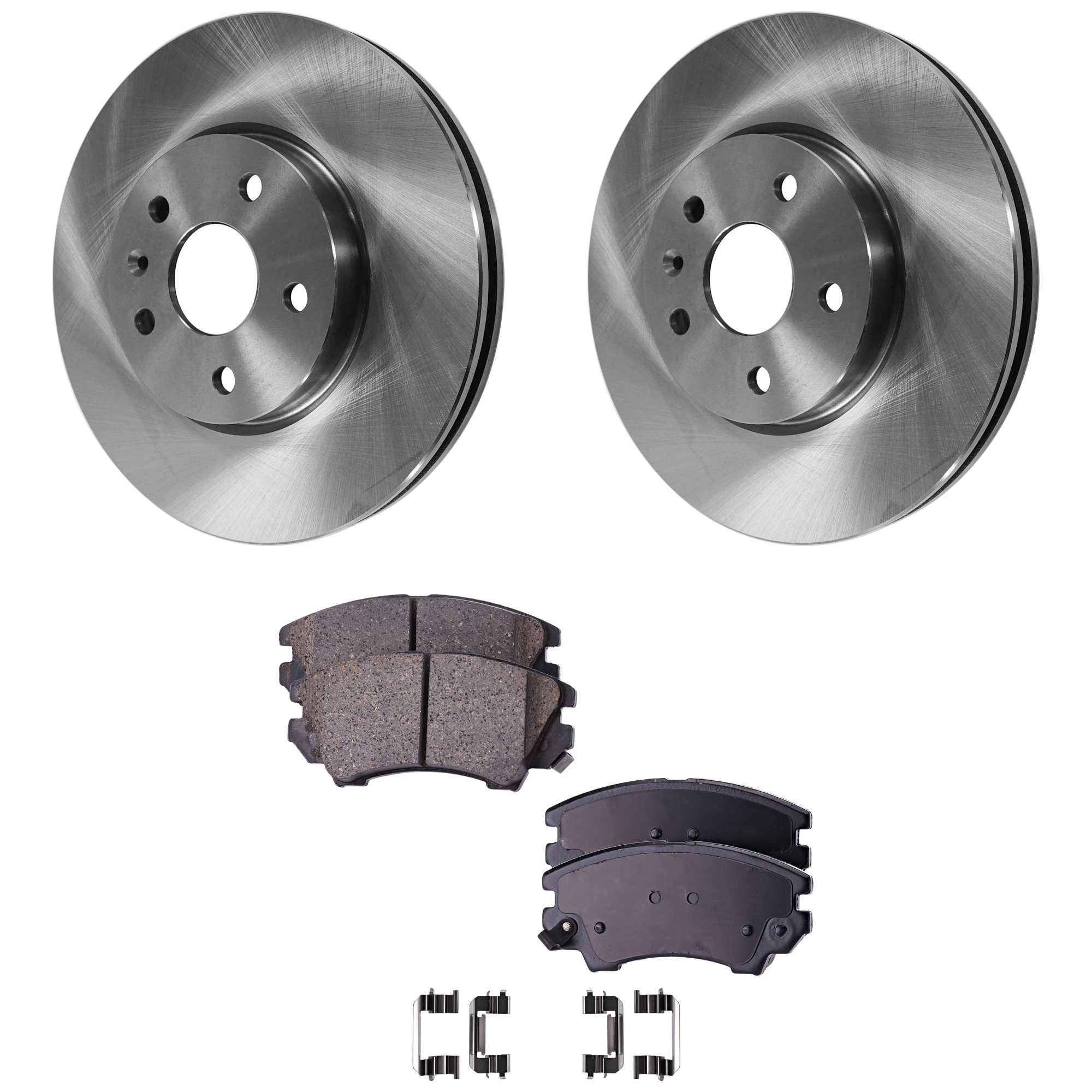 AM CAMARO 10-15 FRONT BRAKE DISC AND PAD KIT 2 Wheel Set Plain Surface Vented 5 Lugs SKU KIT 012925 C281 OEM 569064-569422-13501308-9223026