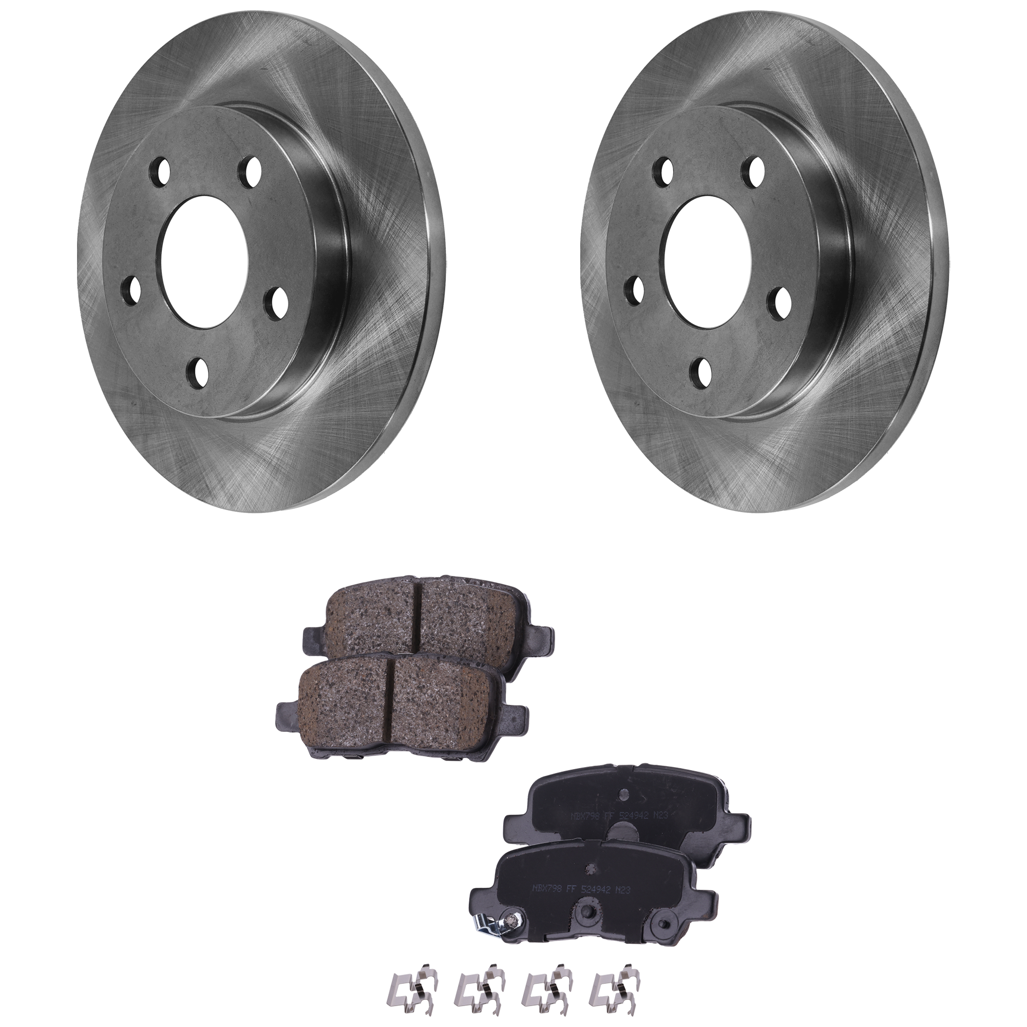 AM GRAND RPRIX 04-08 IMPALA 11-13 REAR BRAKE DISC AND PAD kit 4 pc kit Plain Surface SKU KIT 012925 C286 OEM 18048699-18048690-19209499
