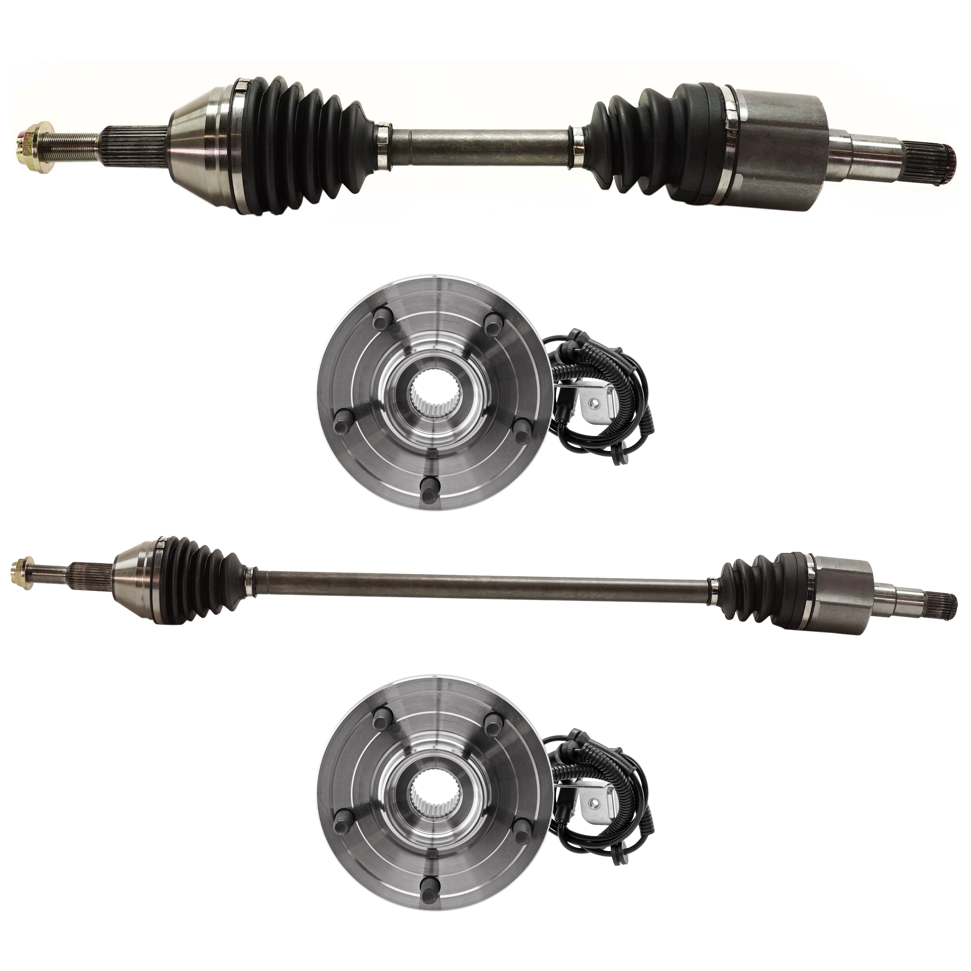 AM GRAND CARAVAN TOWN COUNTRY 08-10 FRONT CV AXLE ASSEMBLY RH AND LH 4 pc Kit w Wheel Hub SKU KIT 012925 C315 OEM 5154214AA