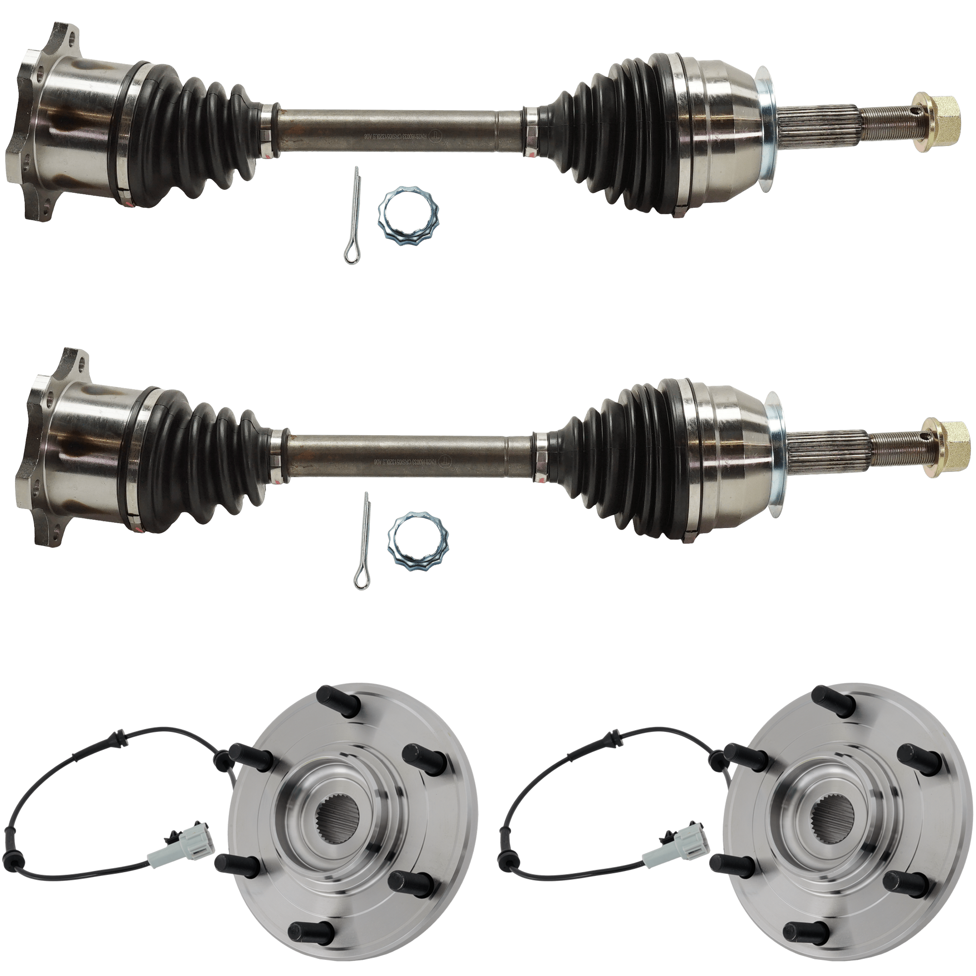 AM ARMADA 08-12 QX56-08-10 FRONT CV AXLE ASSEMBLY RH AND LH 4 pc Kit w Wheel Hub SKU KIT 012925 C317 OEM 515125-715125-40202ZR40A 40202