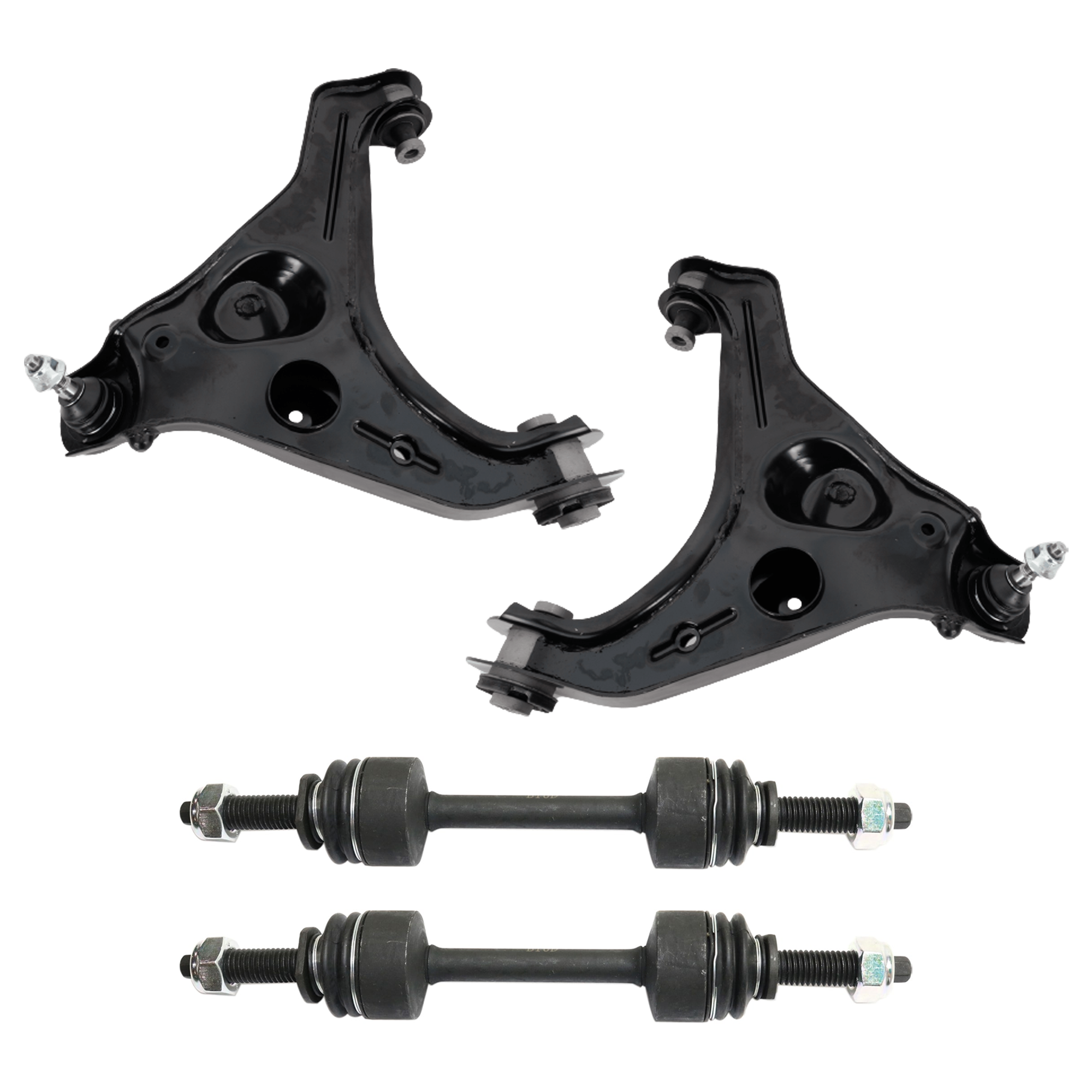 AM F 150-09-13 FRONT CONTROL ARM RH AND LH Lower w ball joint s 4 pc Kit with Sway Bar Link SKU KIT 012925 C328 OEM 2653103-5451817-18750362-45G10