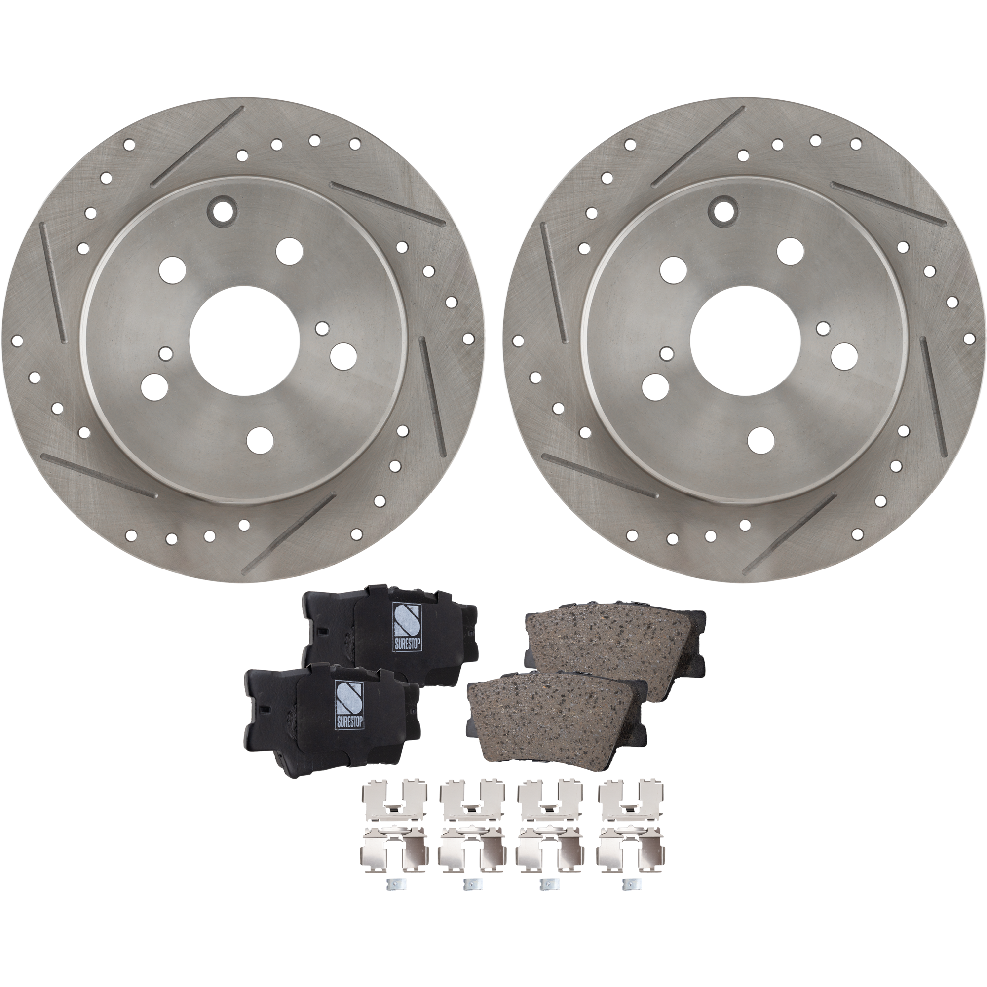 AM RAV4-06-18 HS250H 10-10 REAR BRAKE DISC AND PAD KIT 2 Wheel Set SKU KIT 012925 C32 OEM 31443-44657-60407-0833294-9003