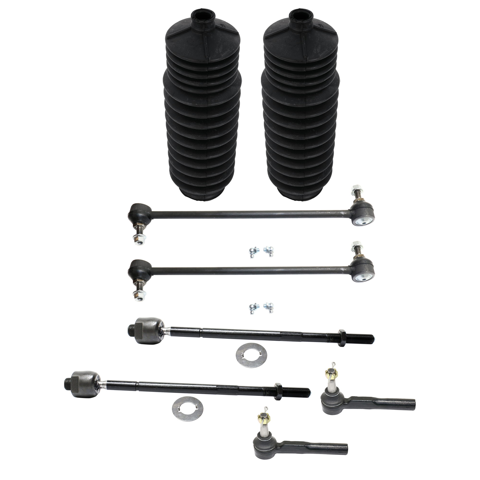 AM MONTANA 05-05 UPLANDER 05-09 FRONT SWAY BAR LINK 8 pc Kit with Tie Rod End and Steering Rack Boot SKU KIT 012925 C361 OEM 21011025-382504-382509-2695140