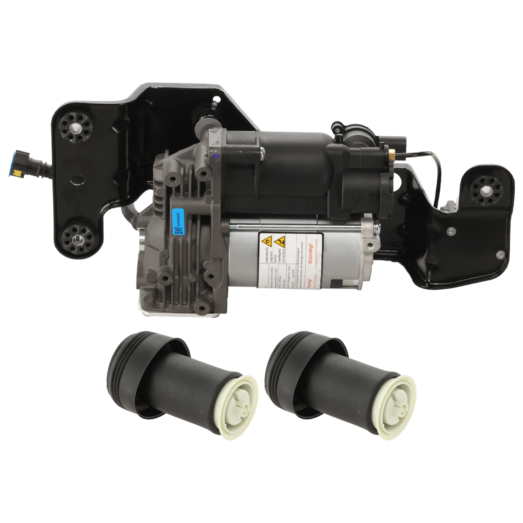 AM X5-07-13 X6-08-14 AIR SUSPENSION COMPRESSOR 3 pc Kit w Air Spring SKU KIT 012925 C371 OEM 37126790079-37126790081