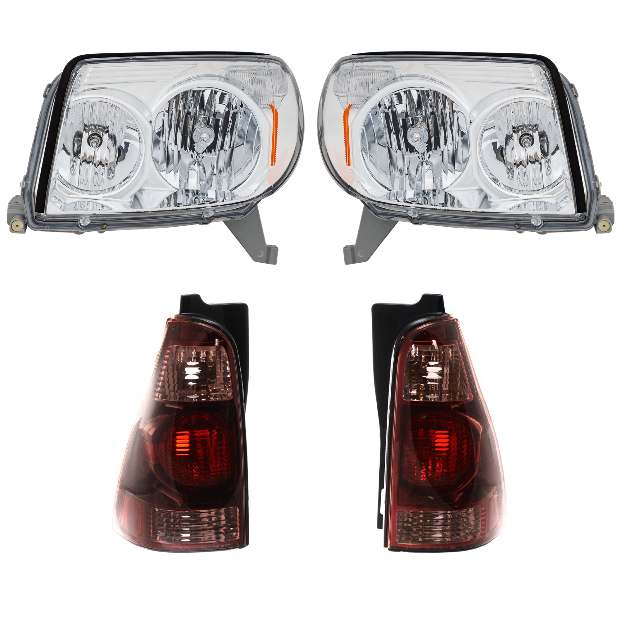 AM 4RUNNER 03-05 HEAD LAMP RH AND LH Lens and Housing 4 pc Kit w Tail Light SKU KIT 012925 C58 Partslink TO2800147 TO2801147 OEM 8156135270-8155135310