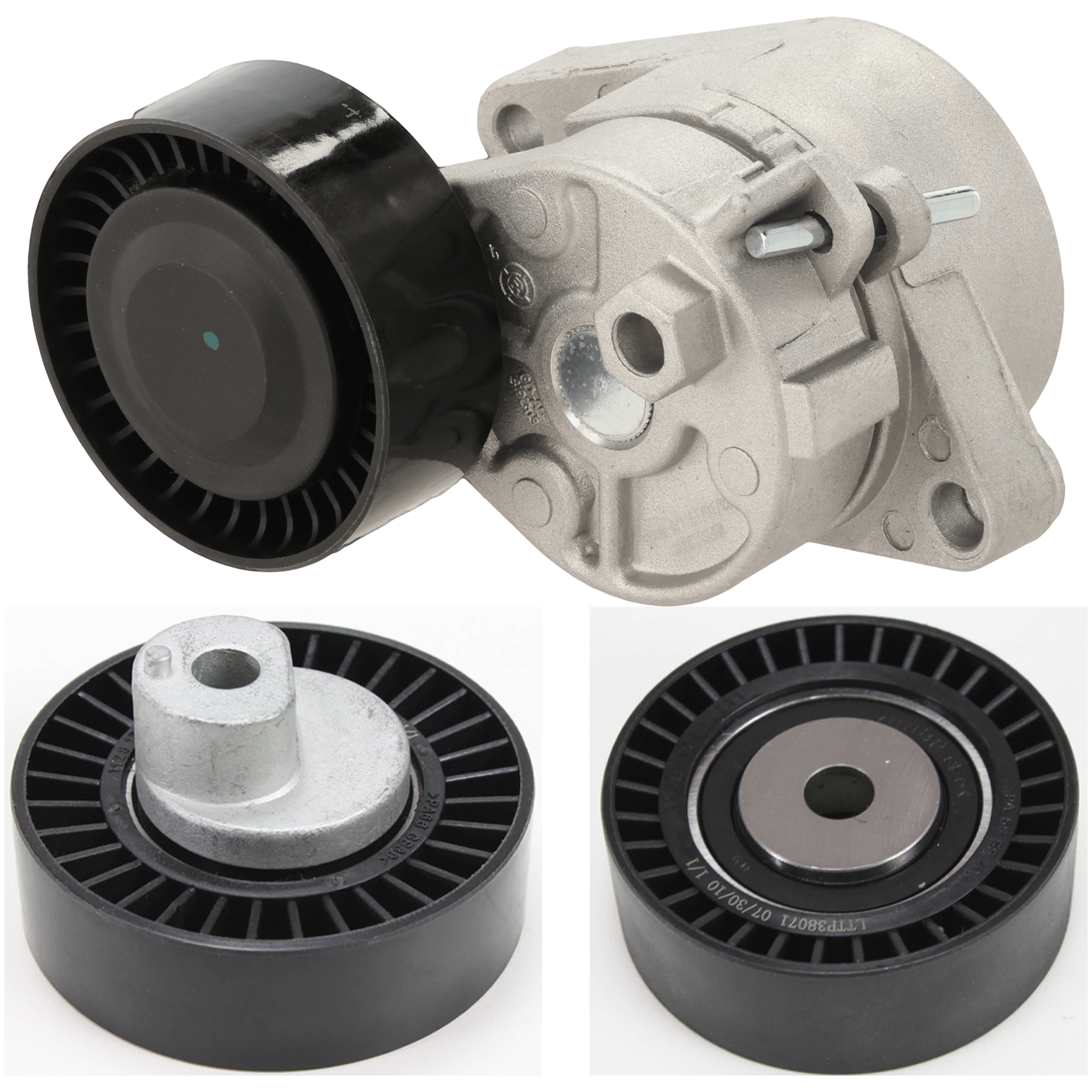 AM Z3-97-01 X5-01-06 ACCESSORY BELT TENSIONER 3 pc kit with Accessory Belt Idler Pulley and Accessory Belt Tension Pulley SKU KIT 012925 C78 OEM 38071-45983-49064-89046-209738