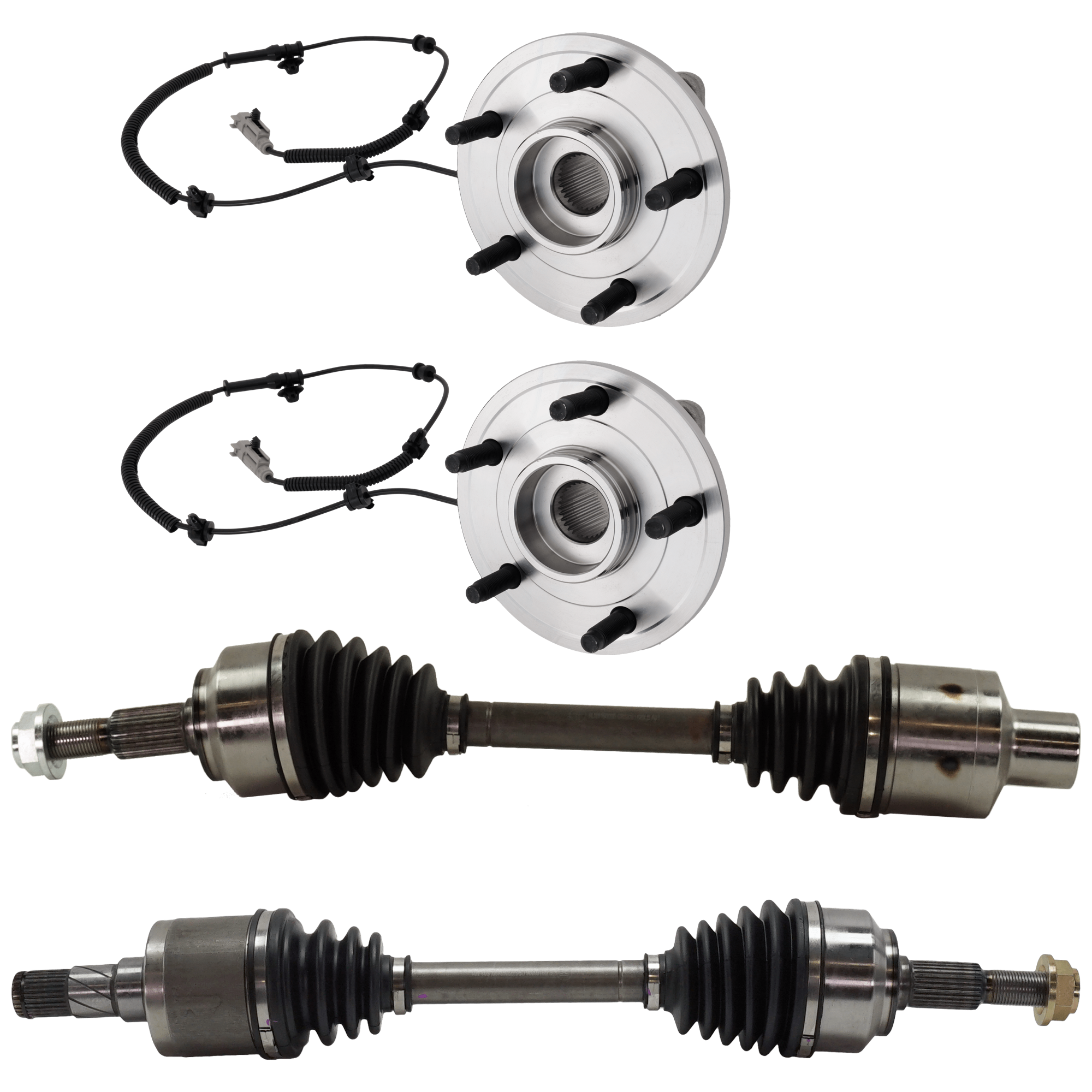 AM GRAND CHEROKEE 06-10 FRONT CV AXLE ASSEMBLY RH AND LH 4 pc Kit w Wheel Hub SKU KIT 012925 C91 OEM 52089434AE