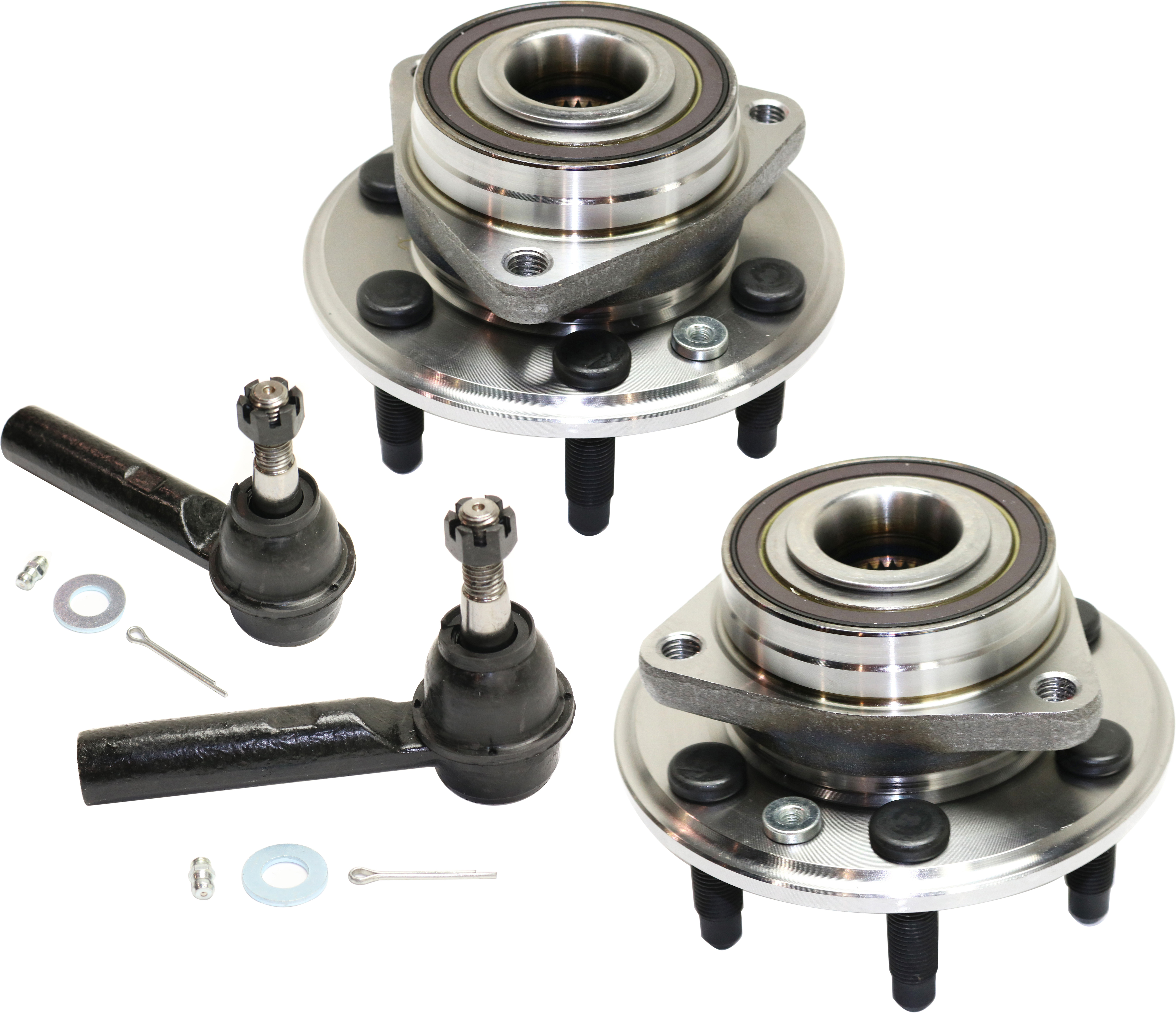 AM SRX 10-16 FRONT OR REAR HUB ASSEMBLY RH AND LH 4 pc Kit 6 Lugs with Tie Rod Ends SKU KIT 013019-04 OEM 13589508-19207057