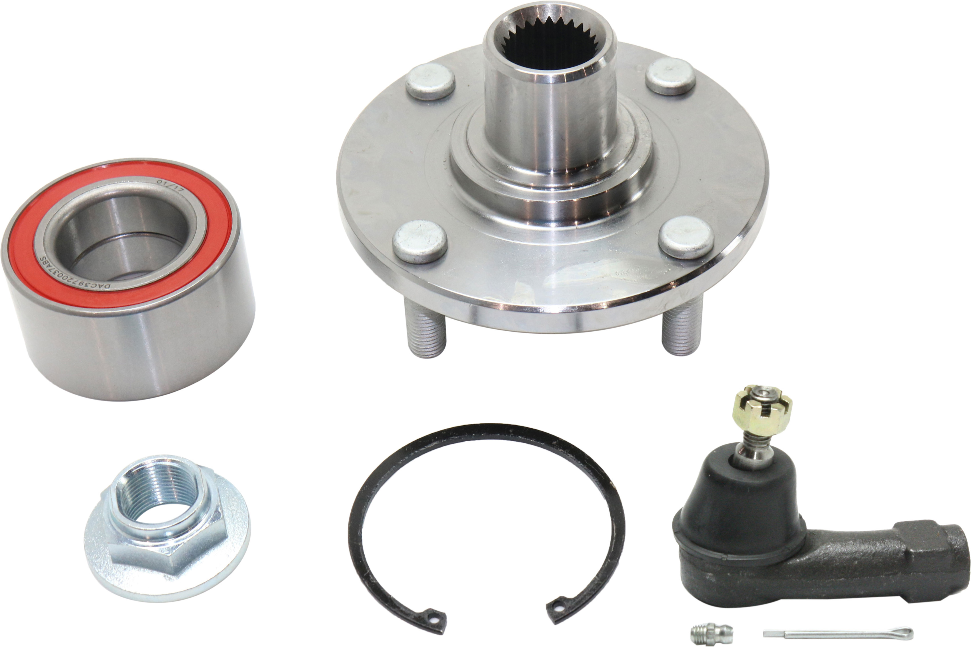 AM FOCUS 00-06 FRONT HUB ASSEMBLY RH=LH 2 pc Kit with Tie Rod End SKU KIT 013019-16 OEM 6S4Z1215B 2693214-4011876-4011