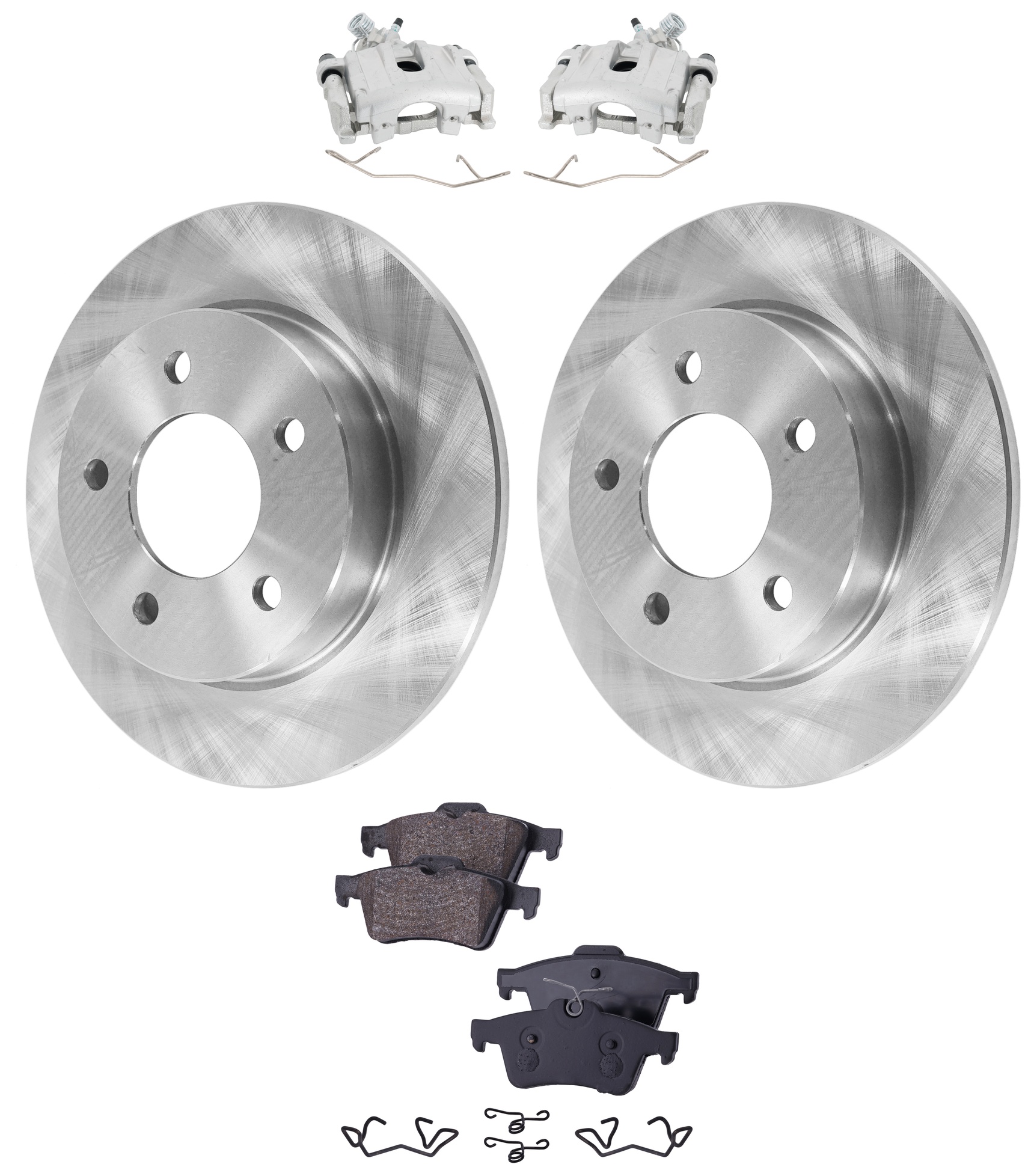 AM MAZDA 3-06-09 REAR BRAKE KIT WITH CALIPERS 2 Wheel Set Includes 2 Brake Caliper 2 Brake Disc and 1 Brake Pad Set SKU KIT 013025-40 OEM BP4Y26251B C24Y26251B C24Y2625