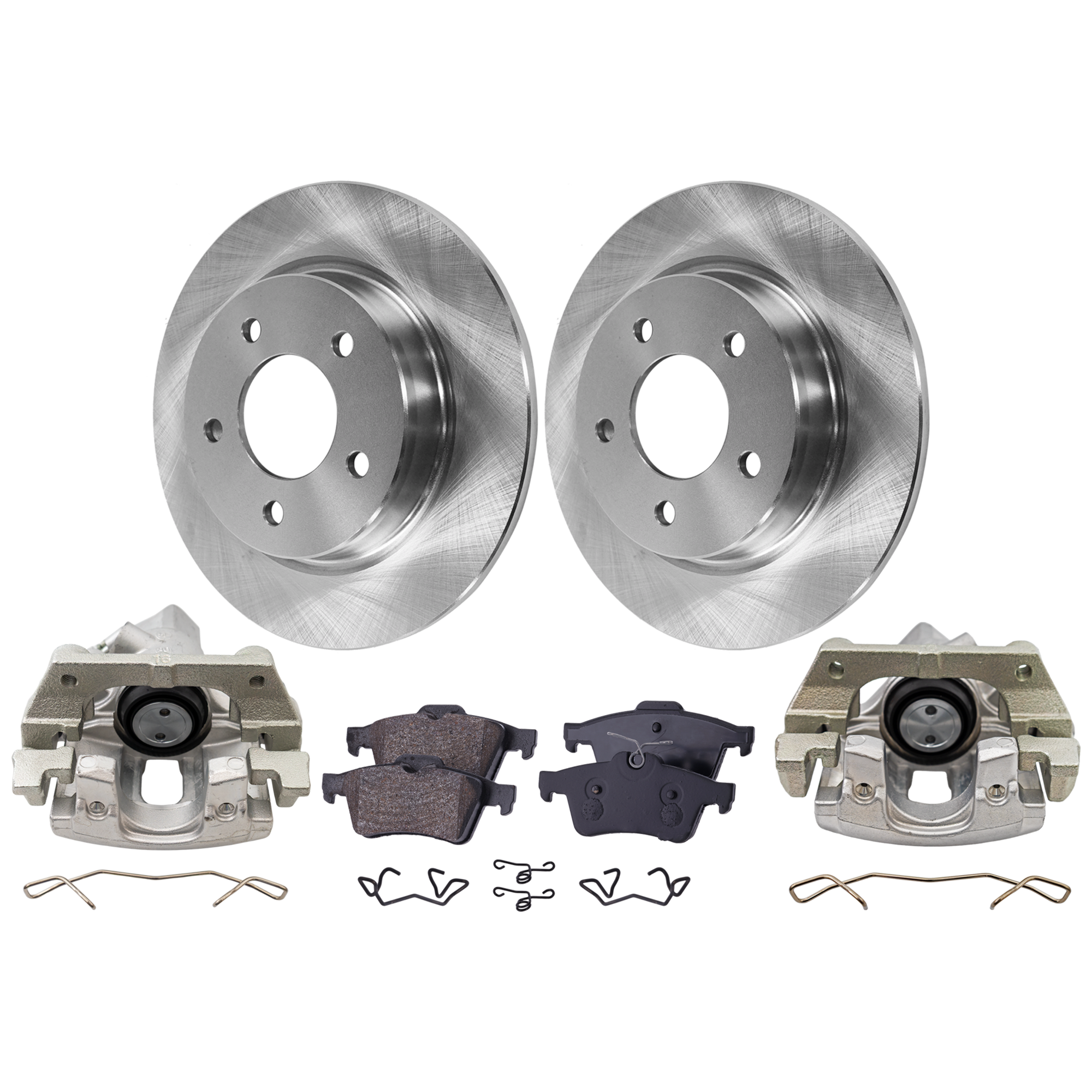 AM MAZDA 3-04-08 REAR BRAKE KIT WITH CALIPERS 2 Wheel Set Includes 2 Brake Caliper 2 Brake Disc and 1 Brake Pad Set SKU KIT 013025-48 OEM BP6Y26251B C25Y26251A C25Y2625